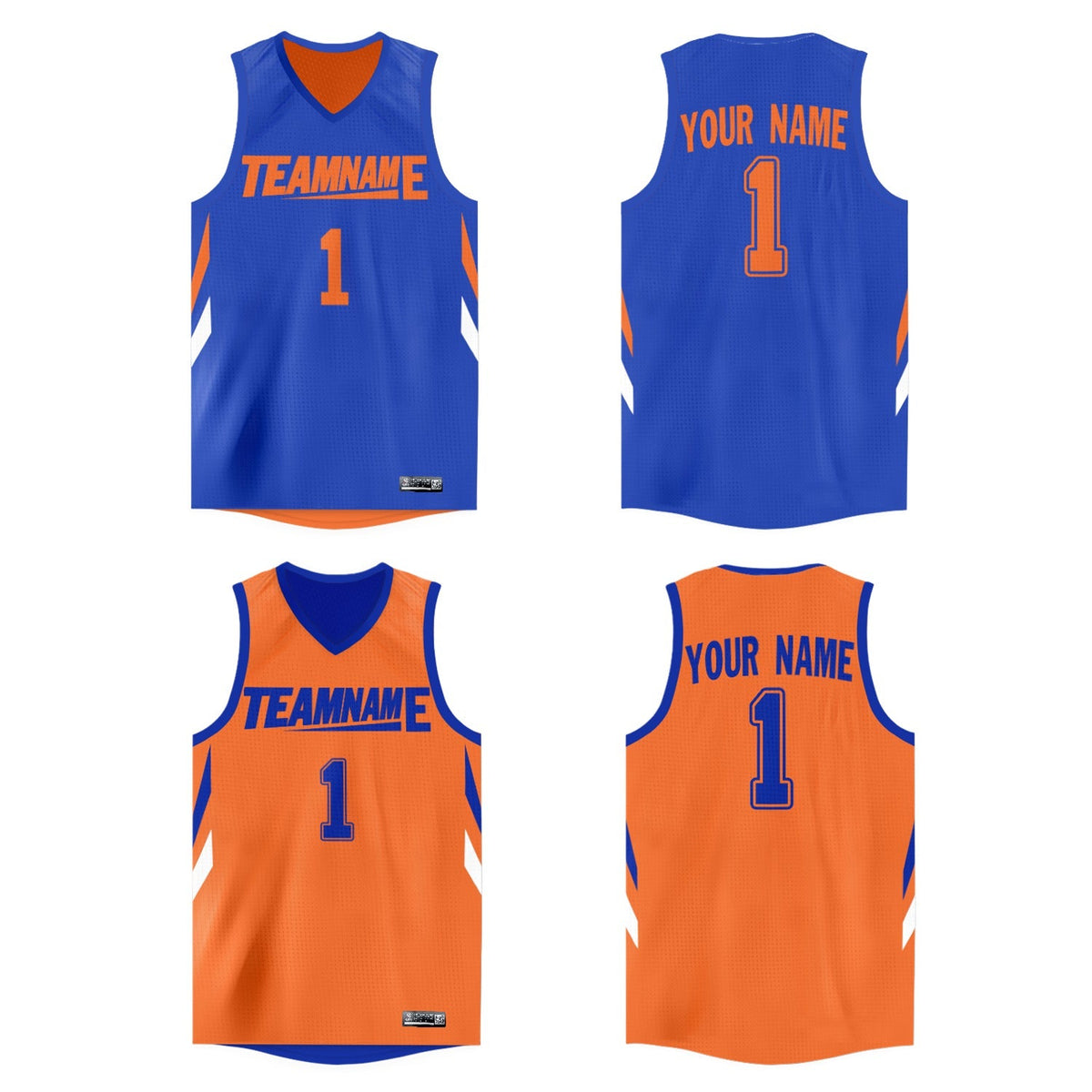 Custom Royal Orange  Double Side Tops Athletic Basketball Jersey |KXKSHOP