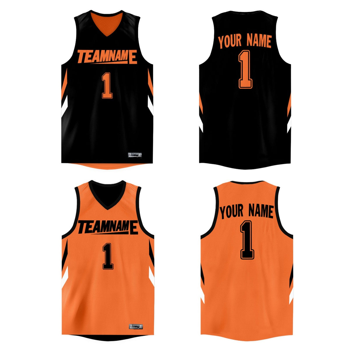 Custom Black Orange  Double Side Tops Athletic Basketball Jersey |KXKSHOP