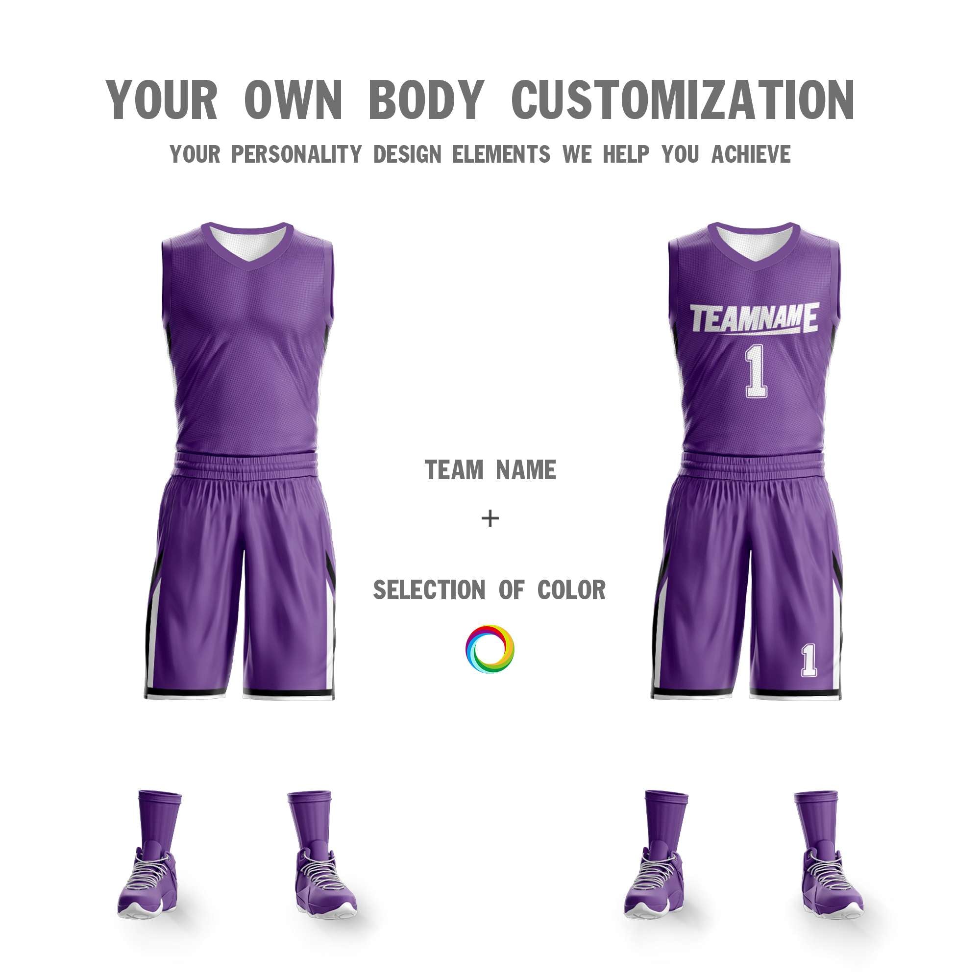Benutzerdefinierte Lila Weiß Doppel Seite Kits Design Sportswear Basketball Jersey