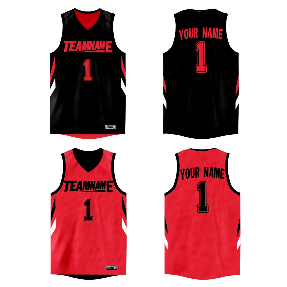 Custom Black Red  Double Side Tops Athletic Basketball Jersey |KXKSHOP