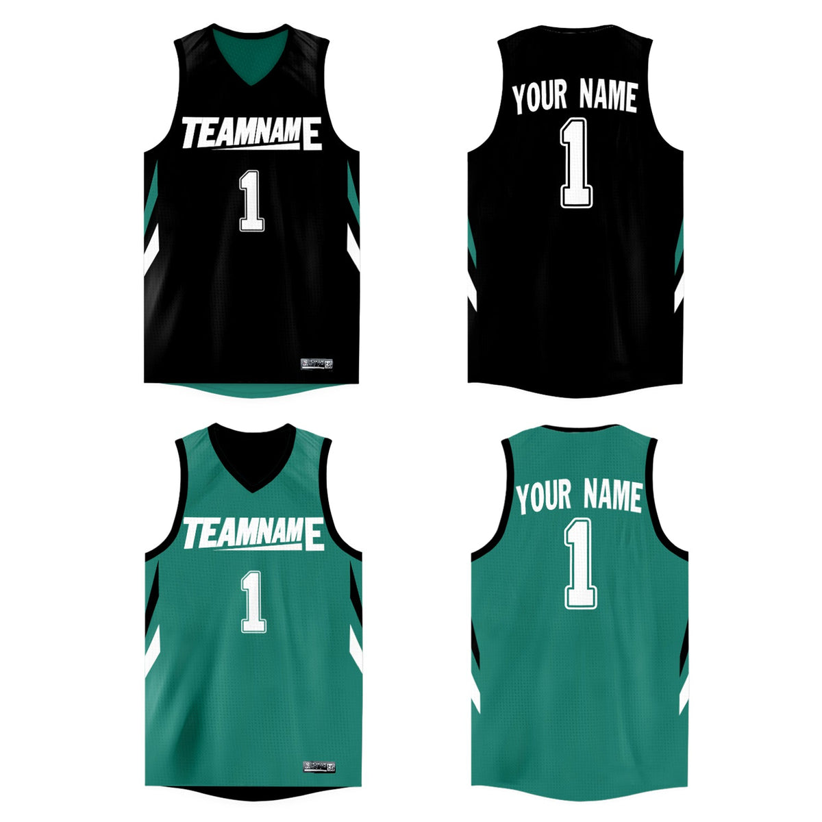 Custom Black Green Double Side Tops Athletic Basketball Jersey |KXKSHOP