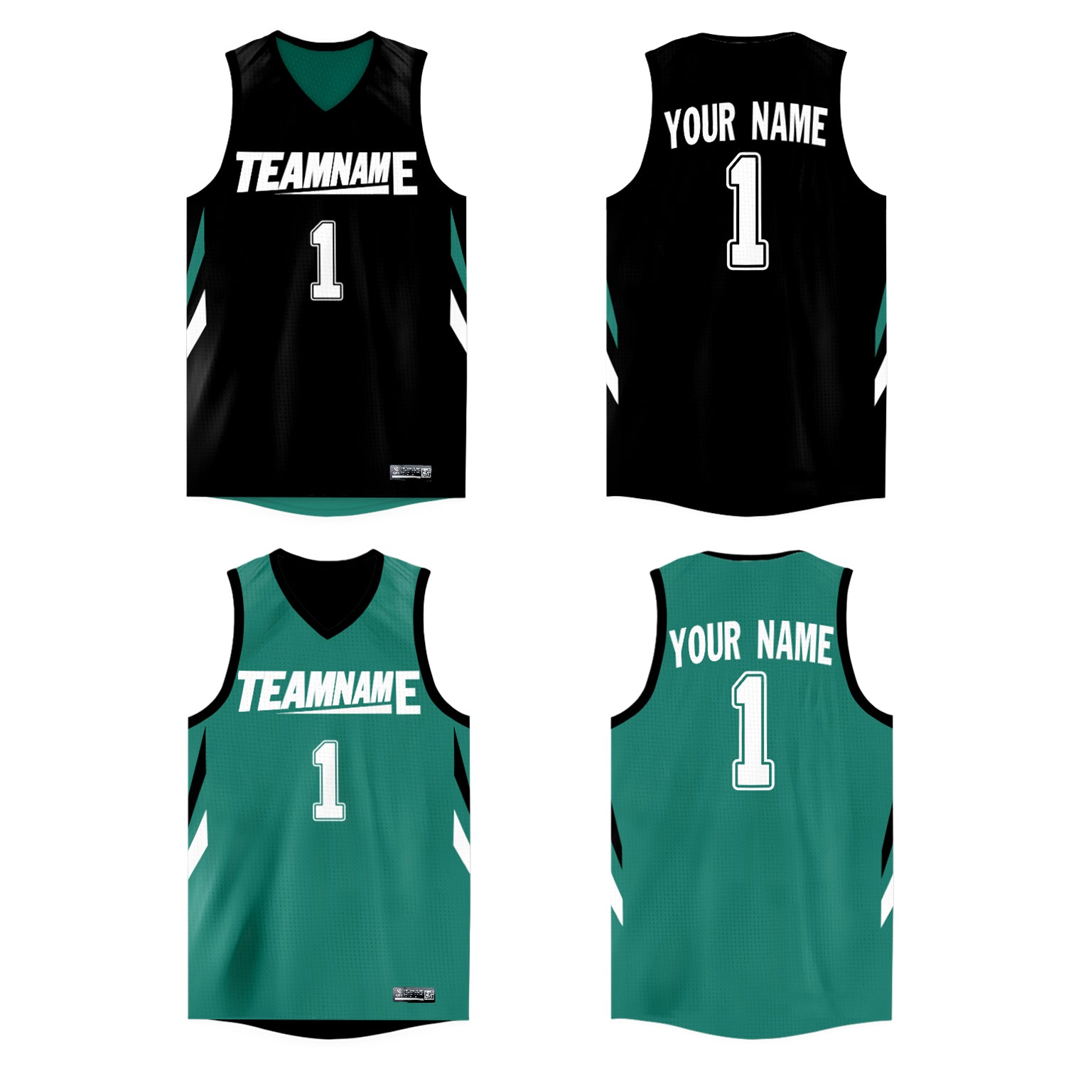 Custom Black Green Double Side Tops Athletic Basketball Jersey |KXKSHOP