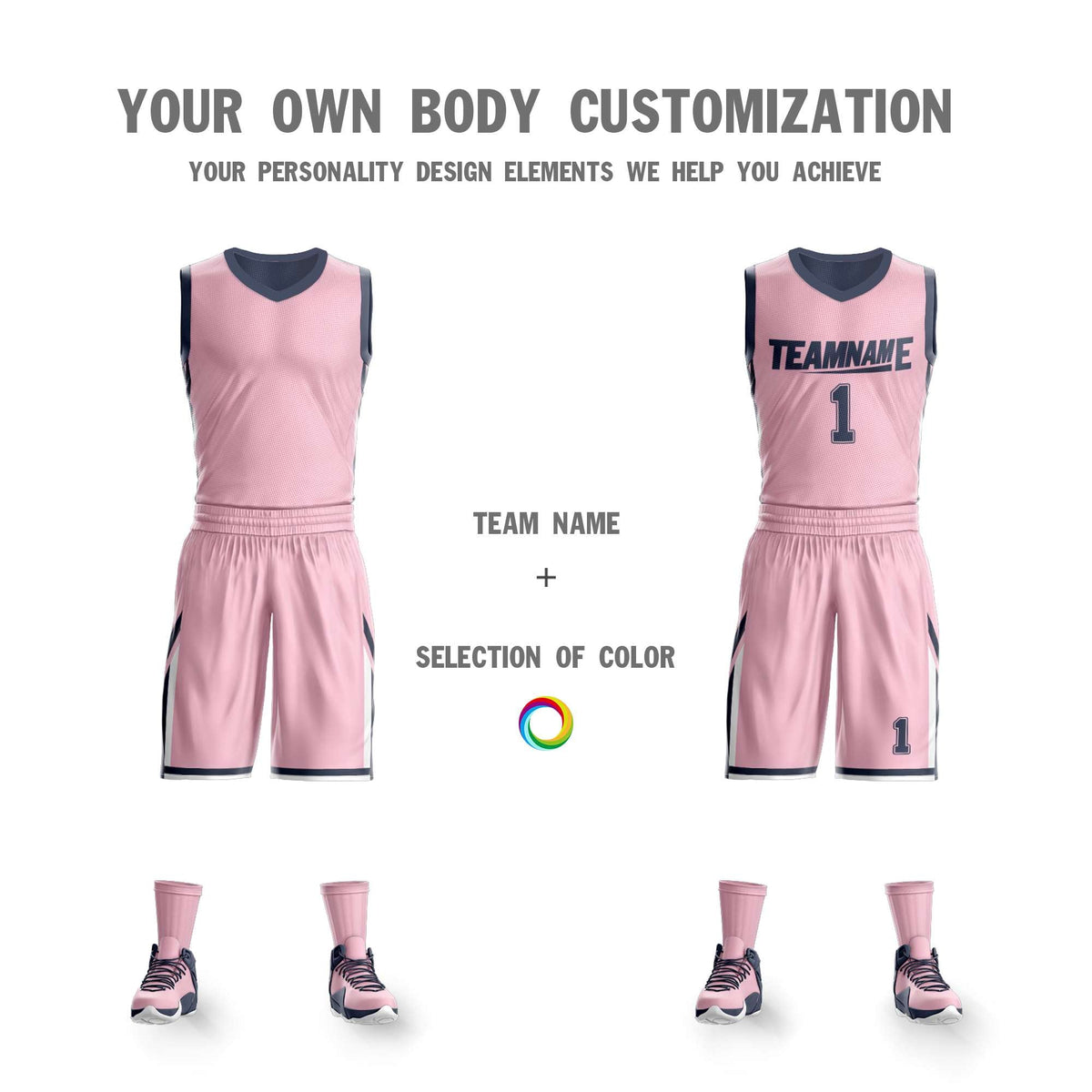 Custom Pink Dark Gray Double Side Kits Design Sportswear Basketball Jersey
