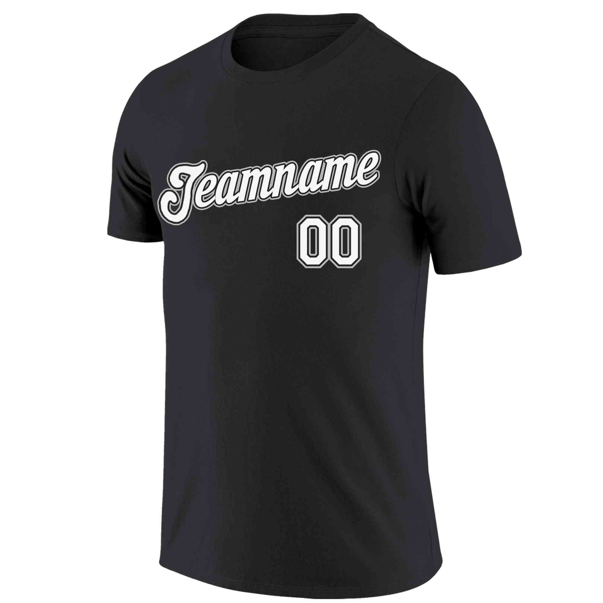 Custom Black White-Gray Classic Style Crew neck T-Shirts Full Sublimated | KXKSHOP