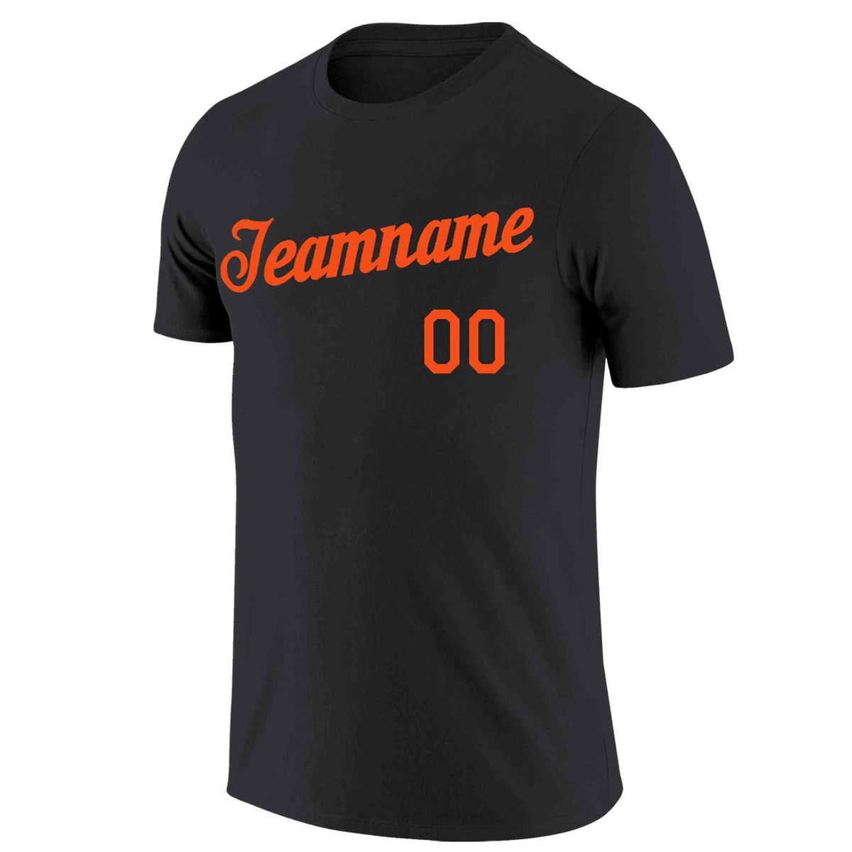 Custom Black Orange Classic Style Crew neck T-Shirts Full Sublimated | KXKSHOP
