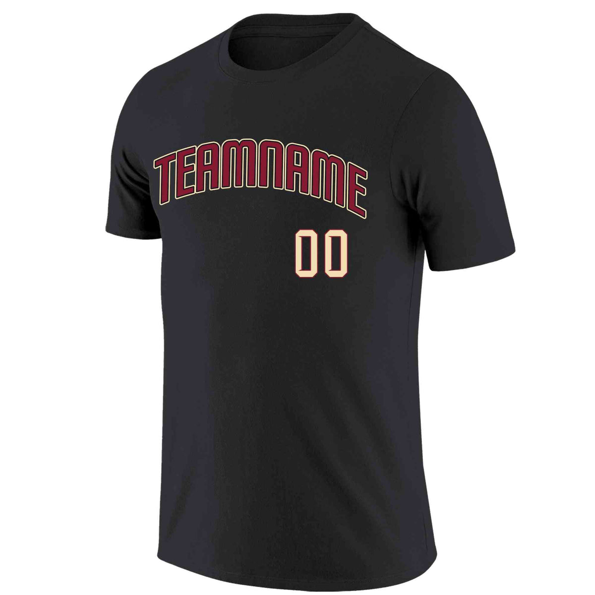 Custom Black Red-Khaki Classic Style Crew neck T-Shirts Full Sublimated | KXKSHOP