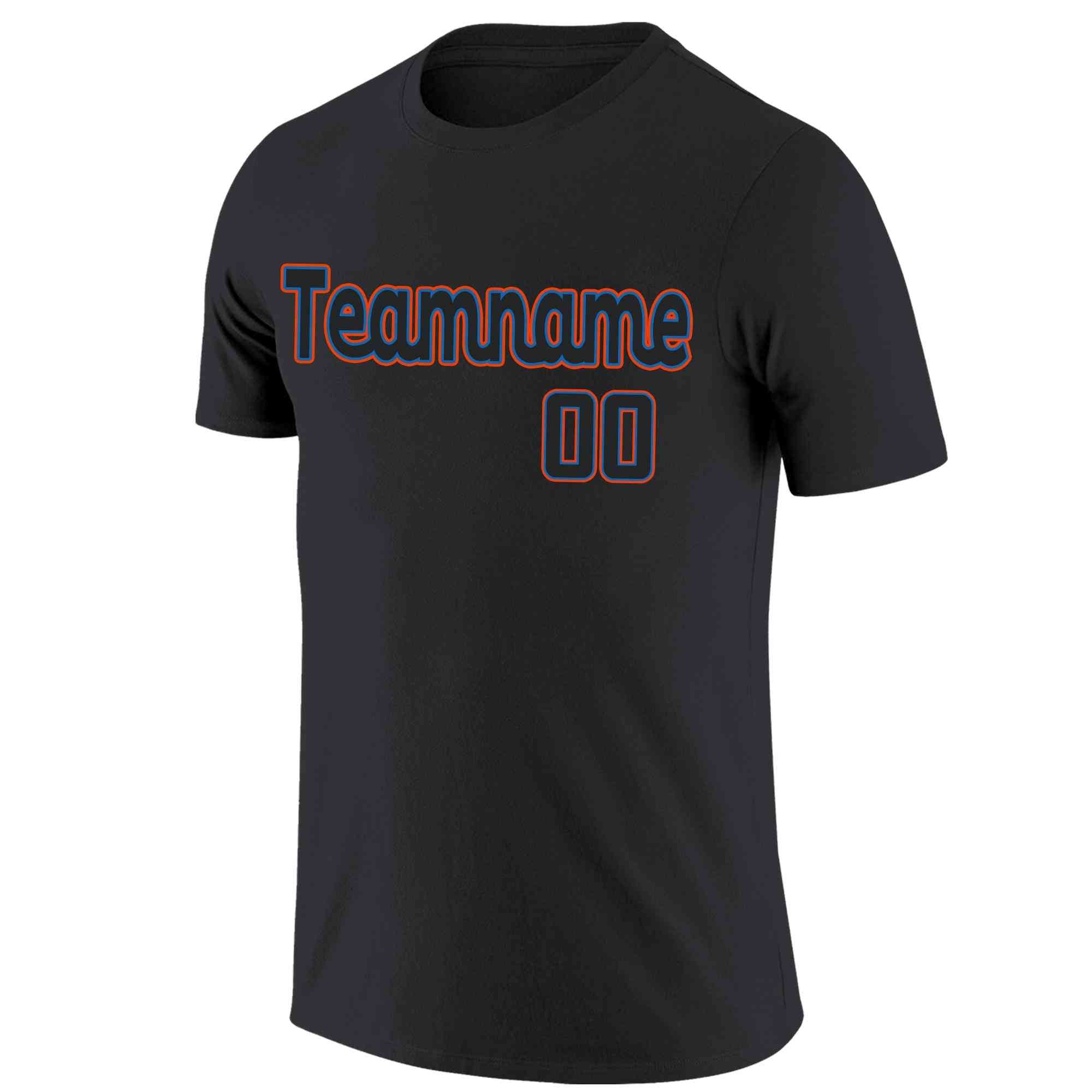 Custom Black Black-Royal Classic Style Crew neck T-Shirts Full Sublimated | KXKSHOP