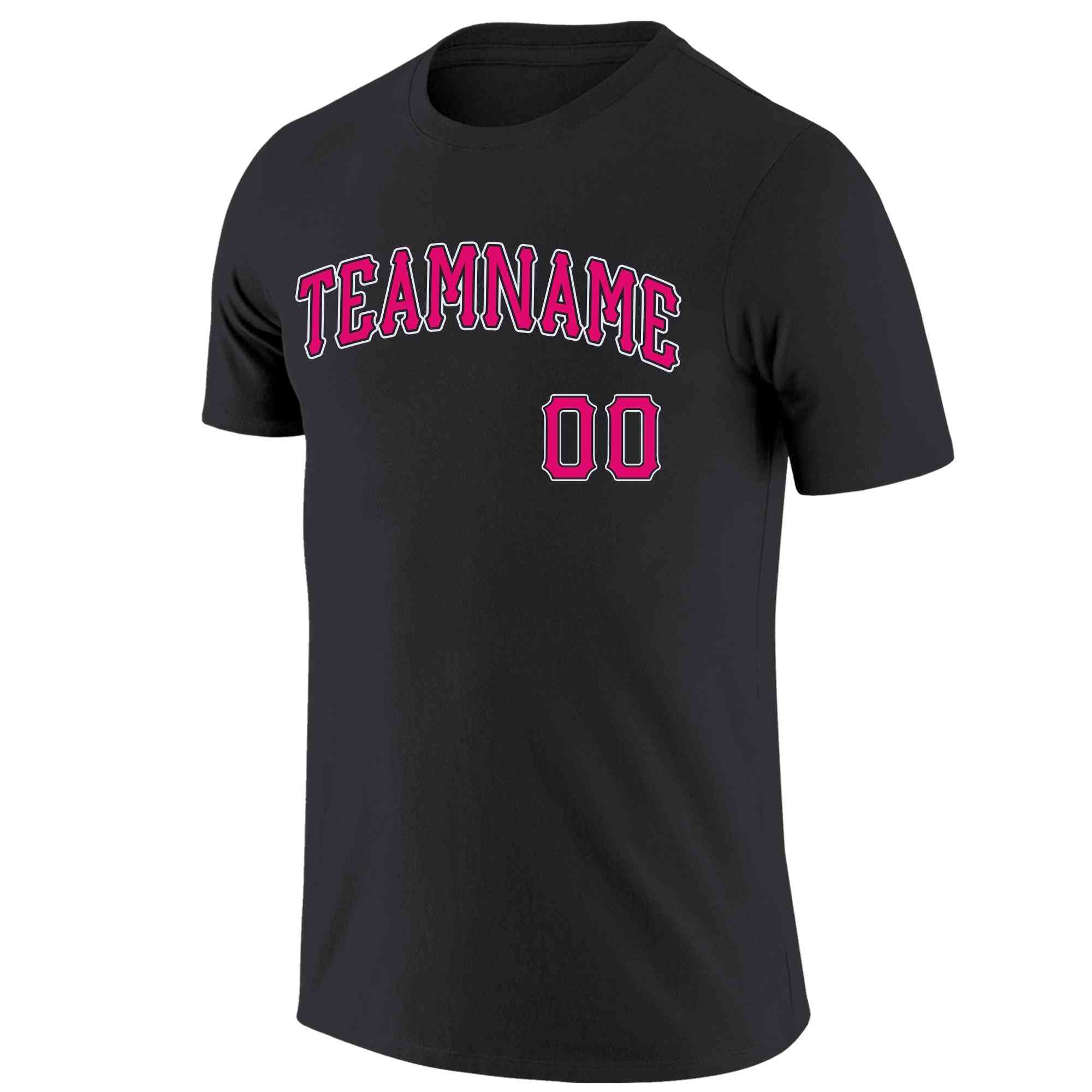 Custom Black Pink-White Classic Style Crew neck T-Shirts Full Sublimated | KXKSHOP