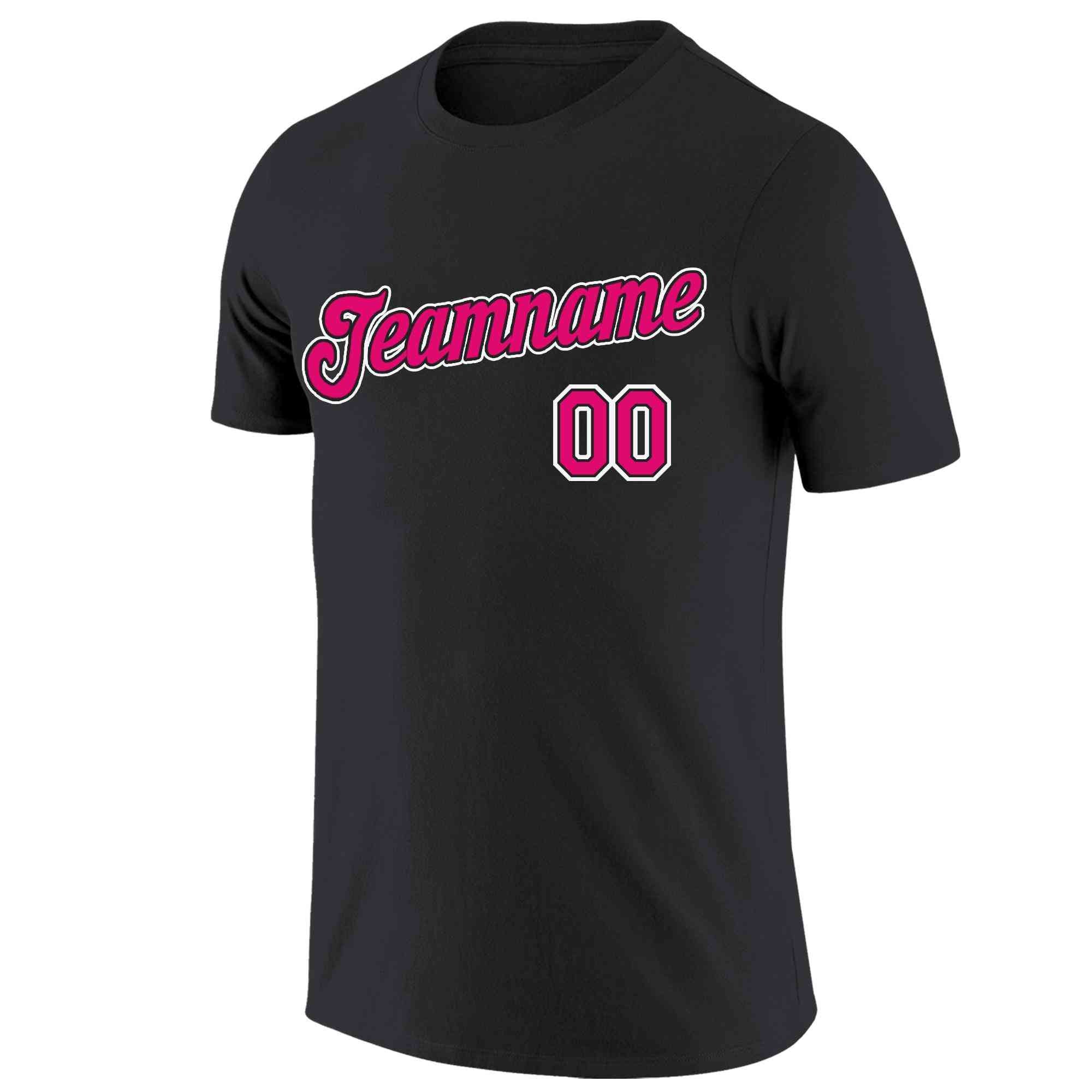 Custom Black Pink-White Classic Style Crew neck T-Shirts Full Sublimated | KXKSHOP