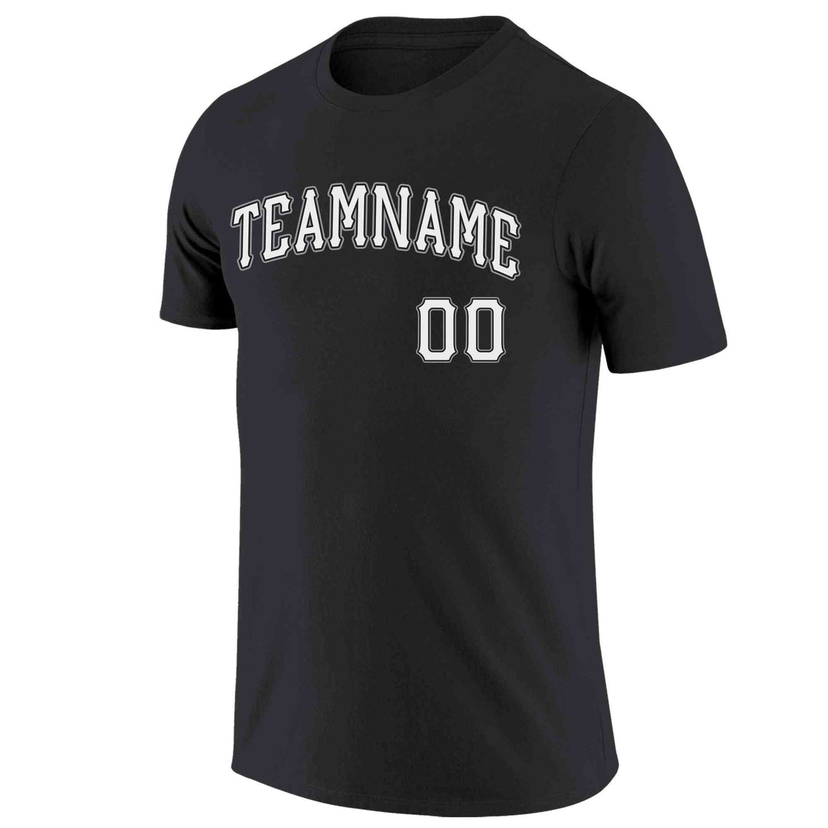 Custom Black White-Gray Classic Style Crew neck T-Shirts Full Sublimated | KXKSHOP