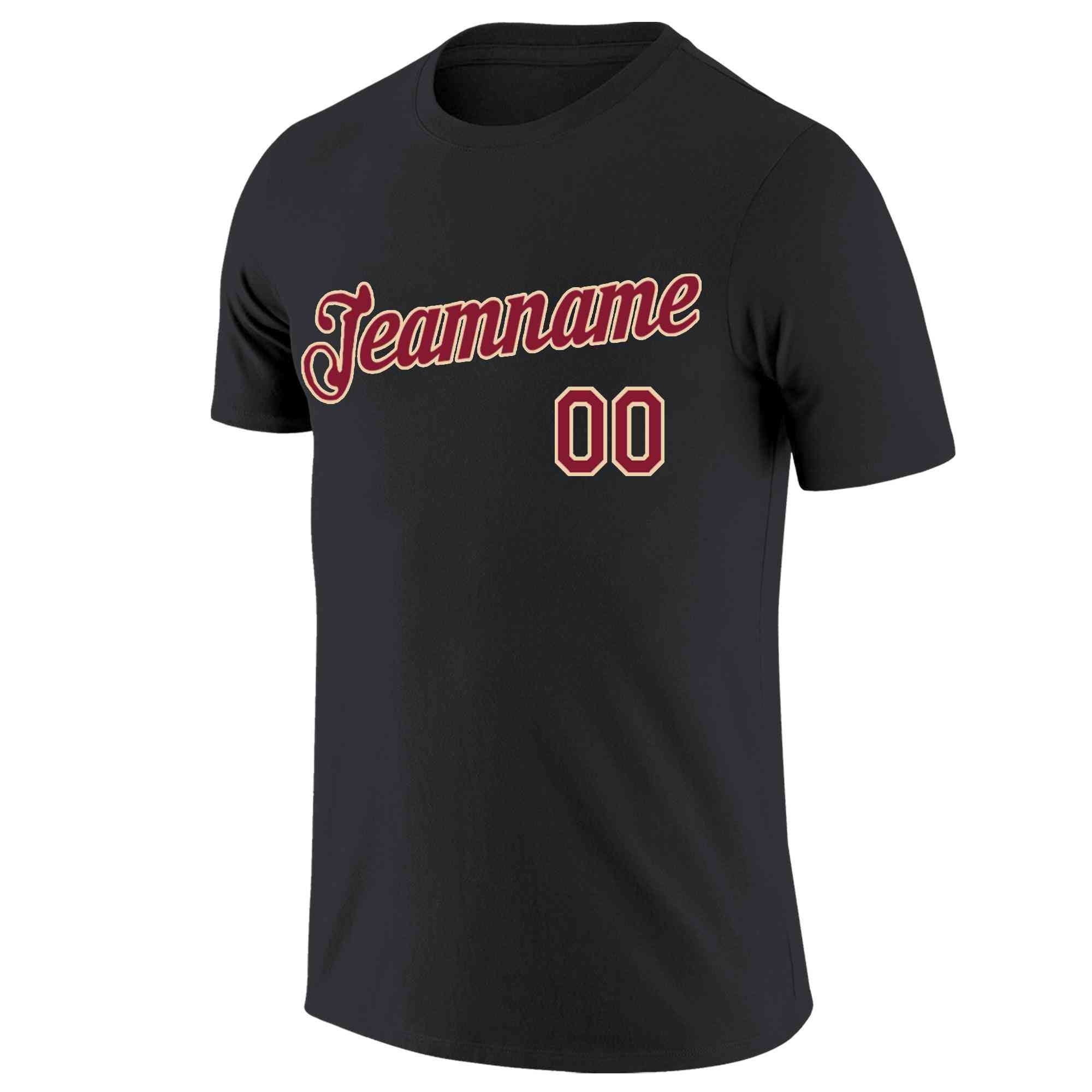 Custom Black Red-Gold Classic Style Crew neck T-Shirts Full Sublimated | KXKSHOP
