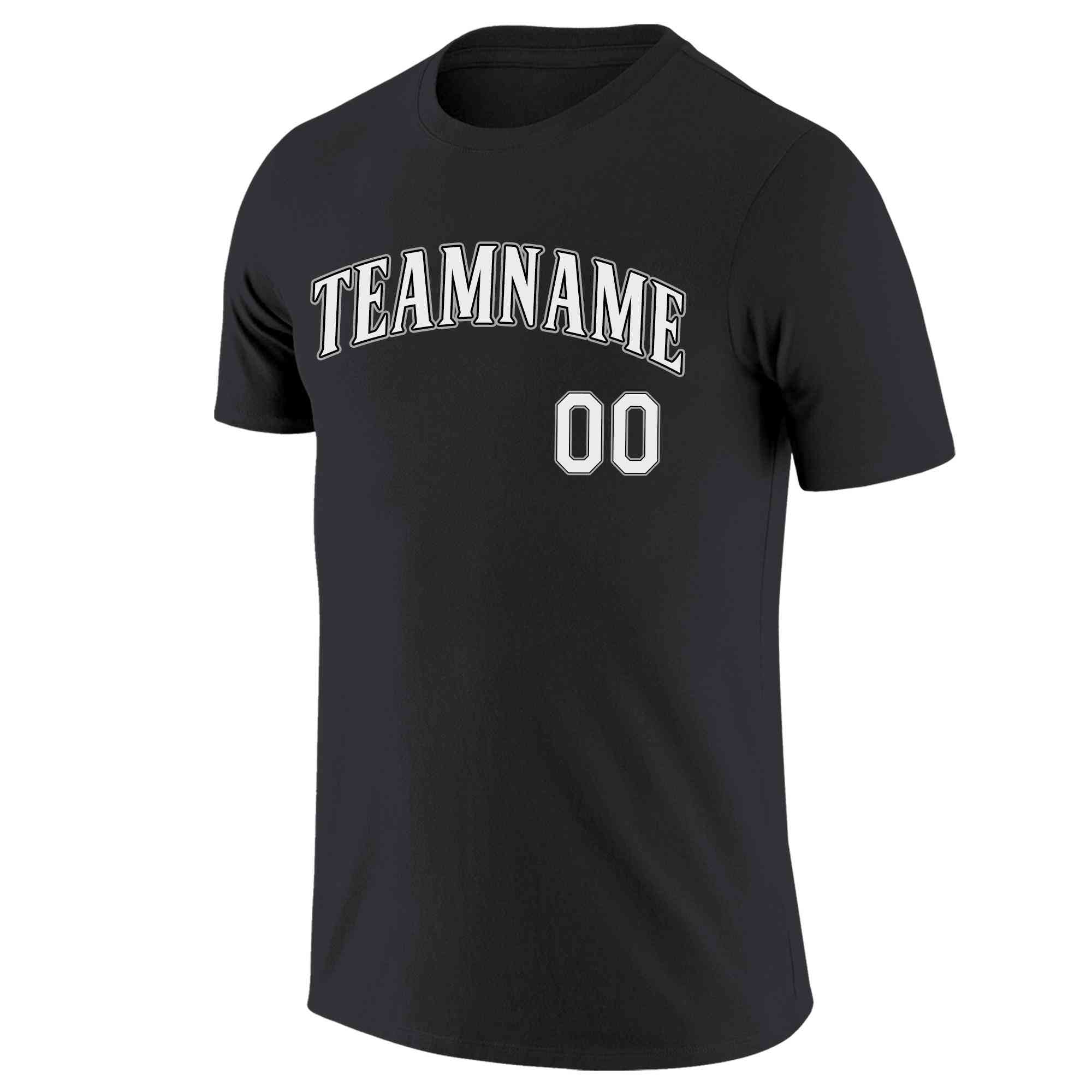Custom Black White-Gray Classic Style Crew neck T-Shirts Full Sublimated | KXKSHOP