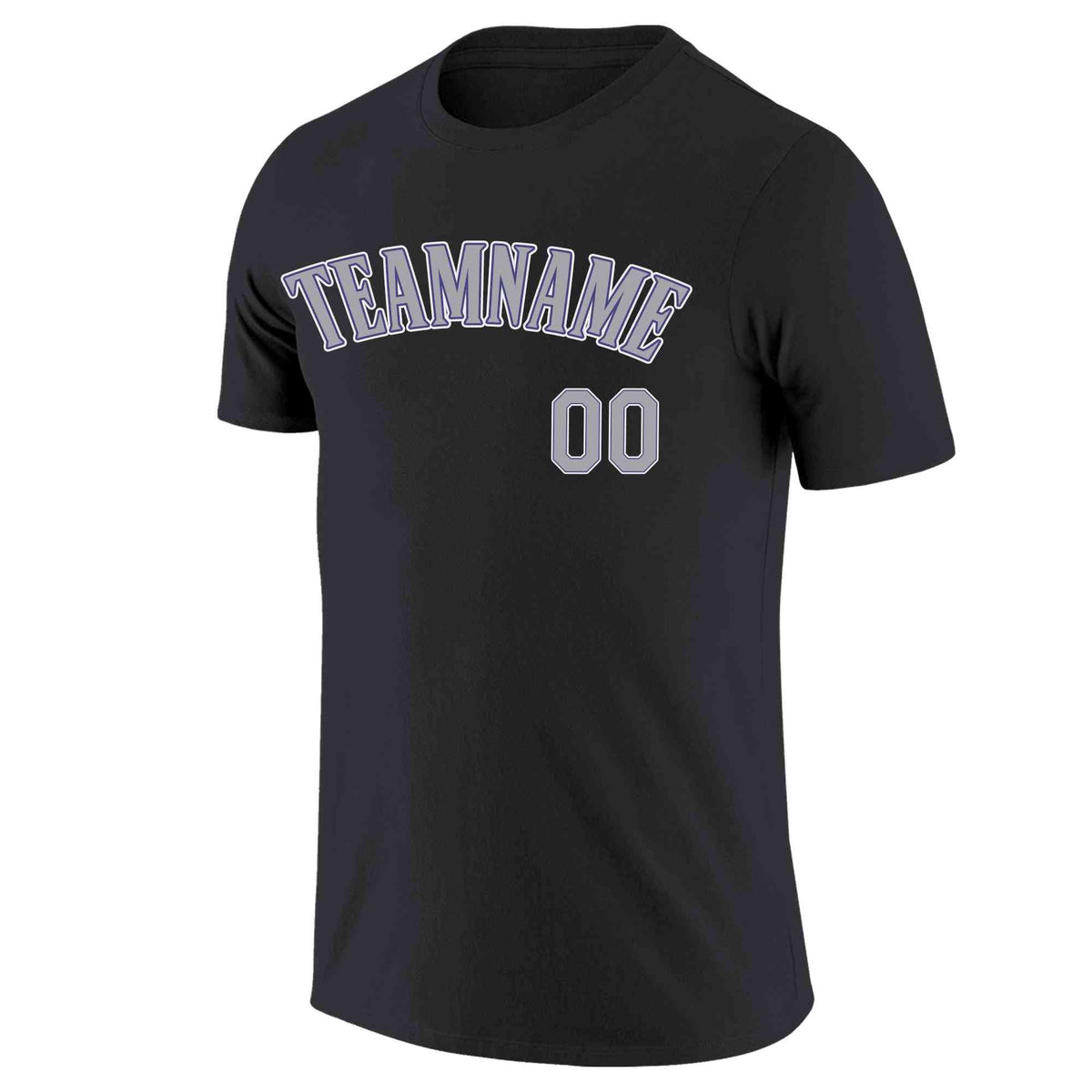 Custom Black Gray-Purple Classic Style Crew neck T-Shirts Full Sublimated | KXKSHOP