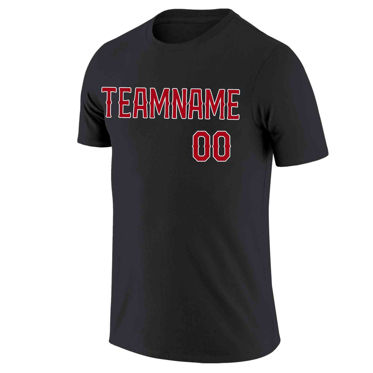 Custom Black Red-White Classic Style Crew neck T-Shirts Full Sublimated | KXKSHOP