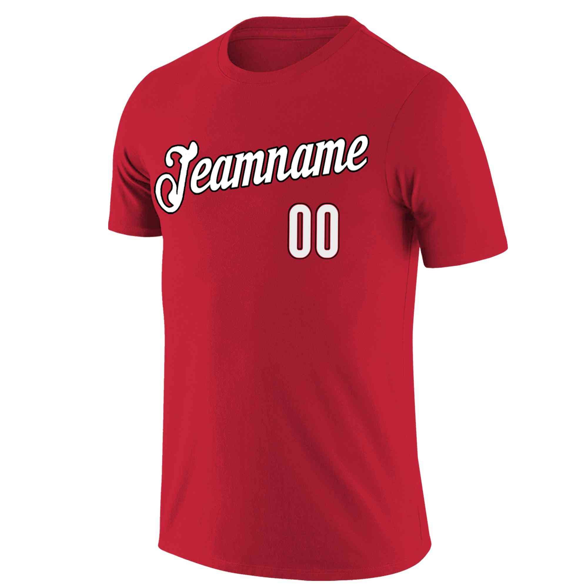 Custom Red White-Black Classic Style Crew neck T-Shirts Full Sublimated | KXKSHOP