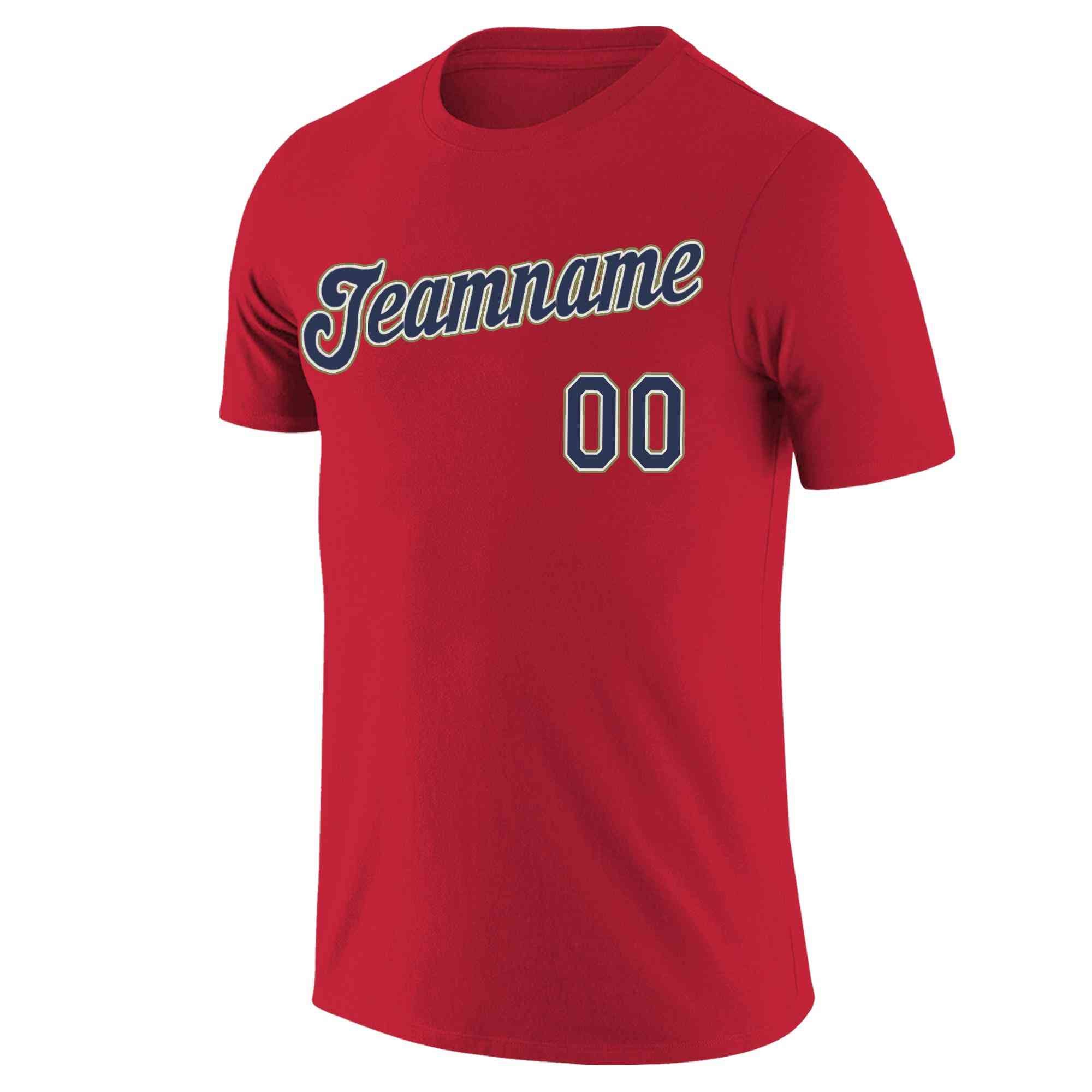 Custom Red Navy-White Classic Style Crew neck T-Shirts Full Sublimated | KXKSHOP