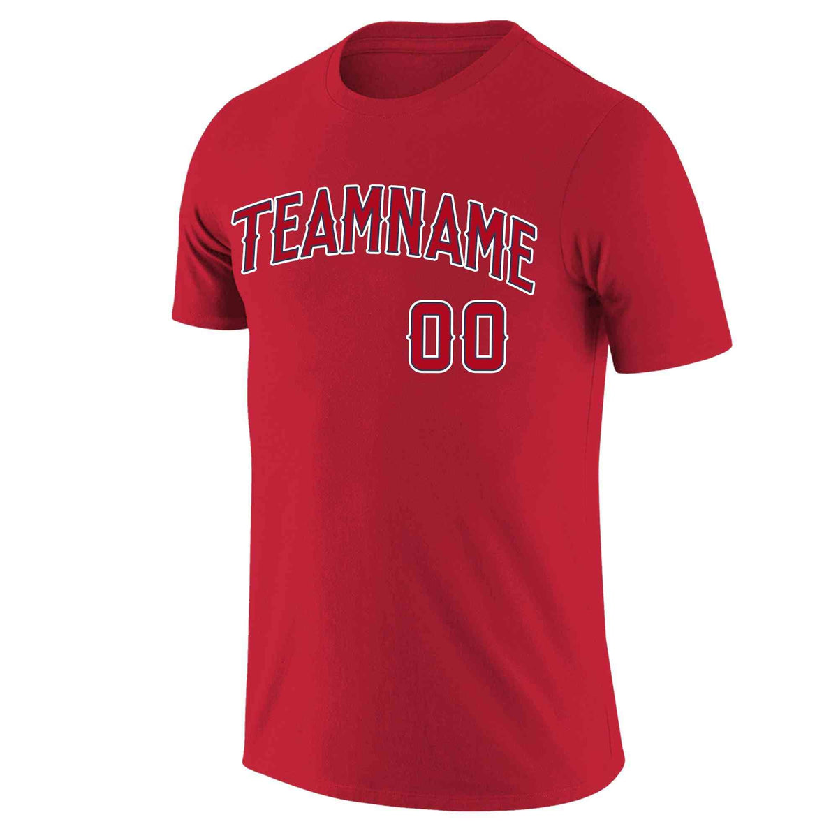 Custom Red Red-Navy Classic Style Crew neck T-Shirts Full Sublimated | KXKSHOP