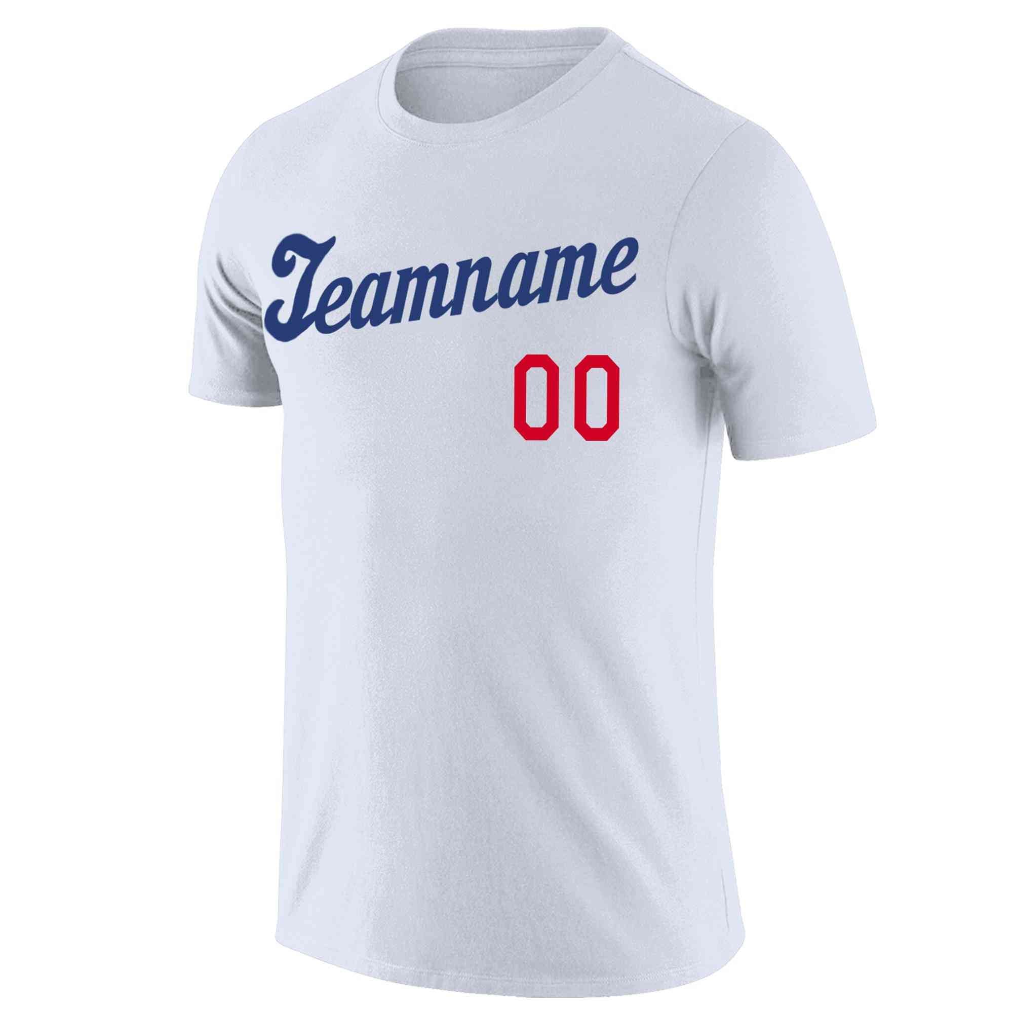 Custom White Royal Classic Style Crew neck T-Shirts Full Sublimated | KXKSHOP