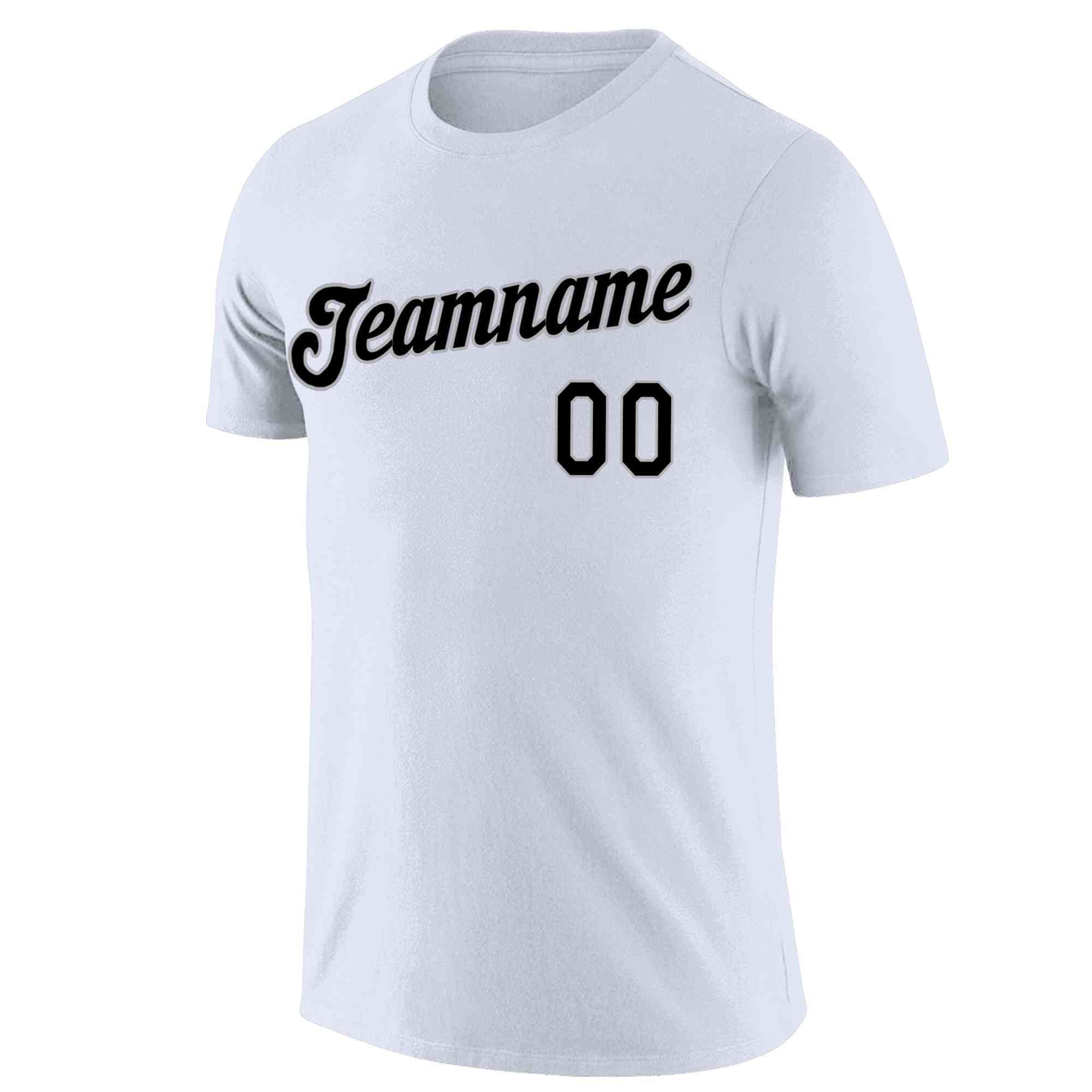 Custom White Black-Gray Classic Style Crew neck T-Shirts Full Sublimated | KXKSHOP