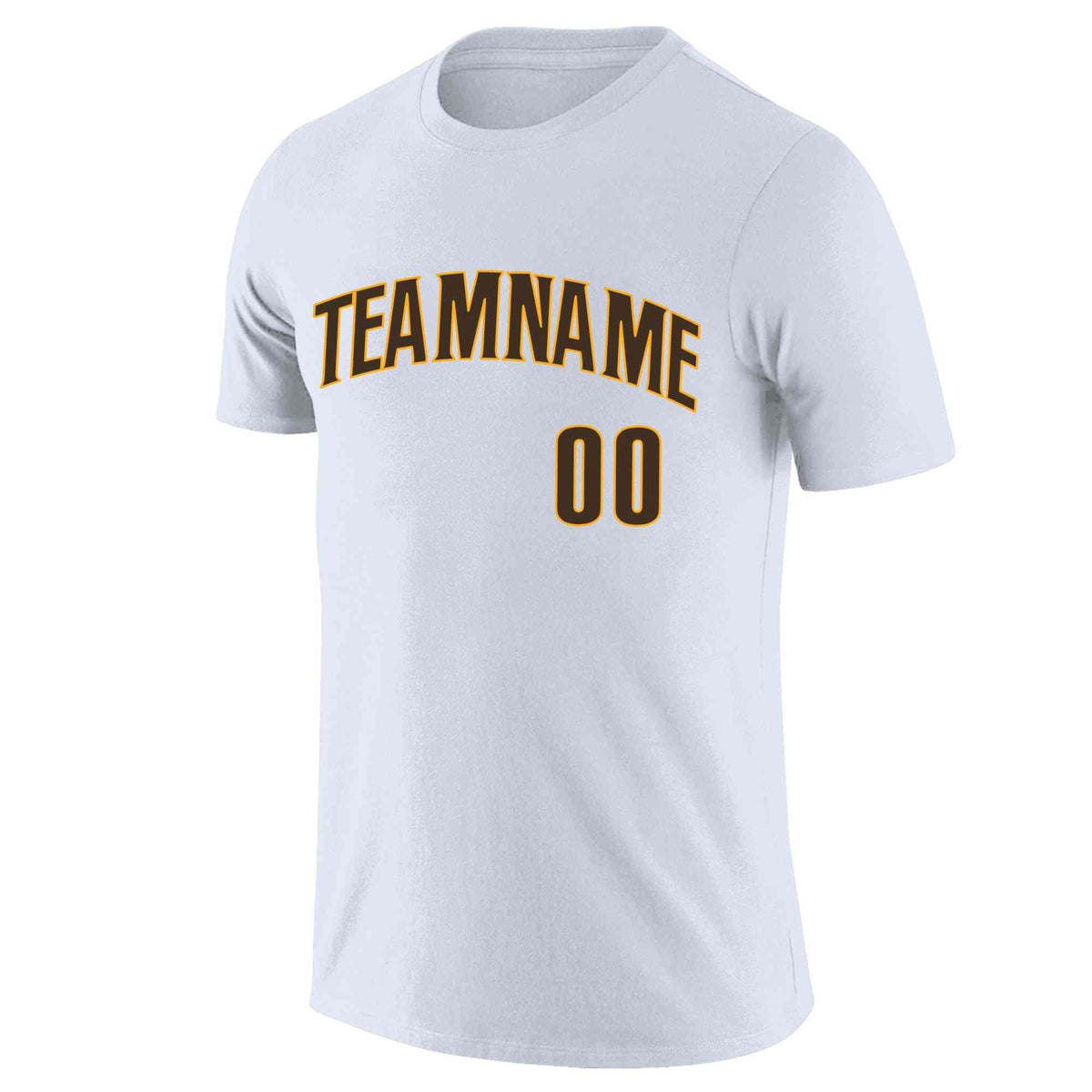 Custom White Brown-Yellow Classic Style Crew neck T-Shirts Full Sublimated | KXKSHOP