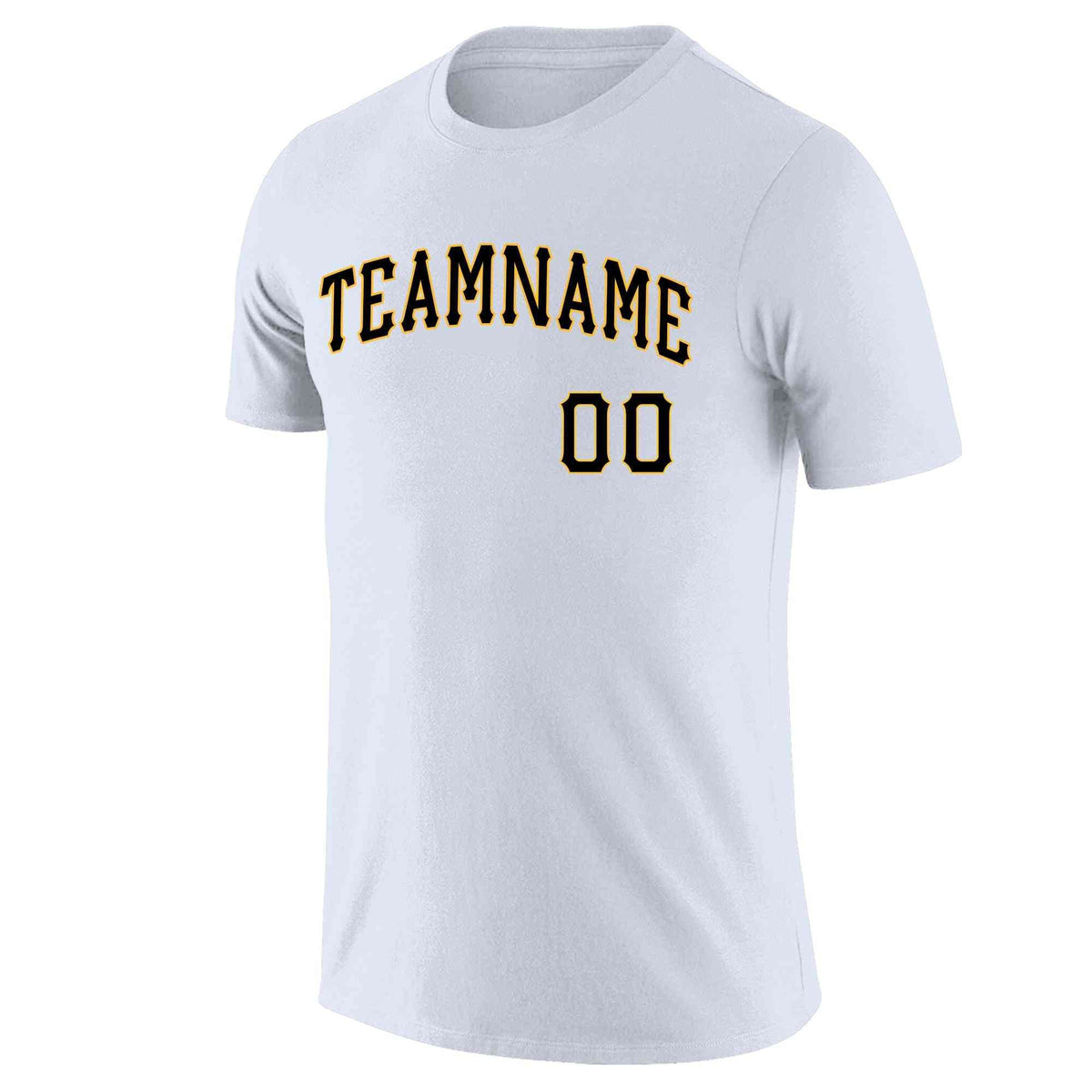 Custom White Black-Yellow Classic Style Crew neck T-Shirts Full Sublimated | KXKSHOP