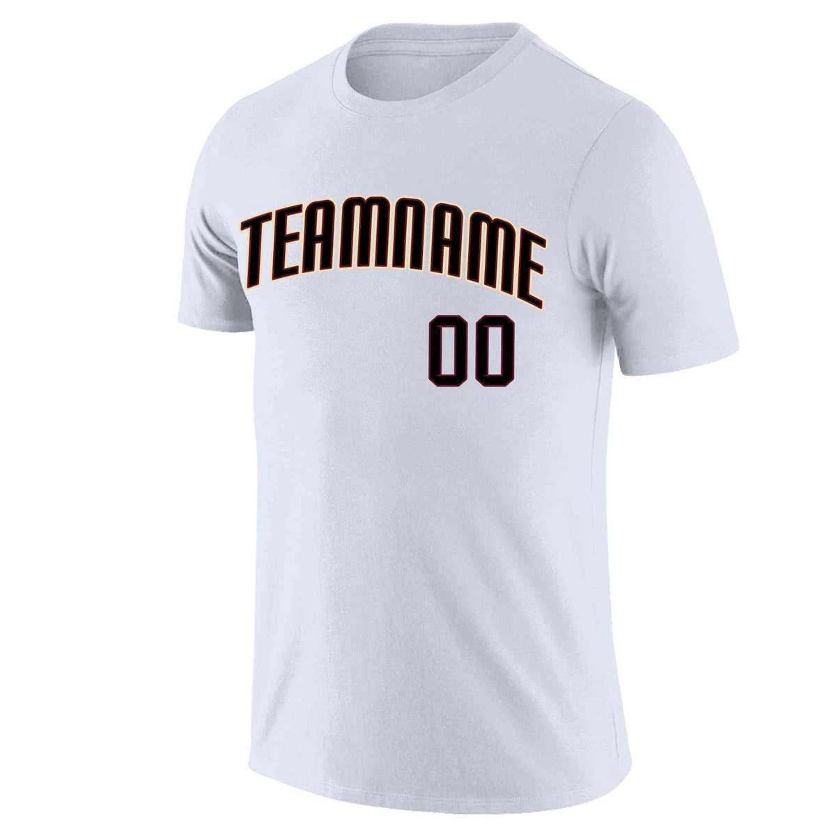 Custom White Black-Red Classic Style Crew neck T-Shirts Full Sublimated | KXKSHOP