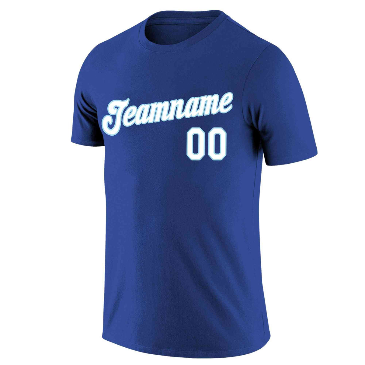 Custom Royal White-Light Blue Classic Style Crew neck T-Shirts Full Sublimated | KXKSHOP