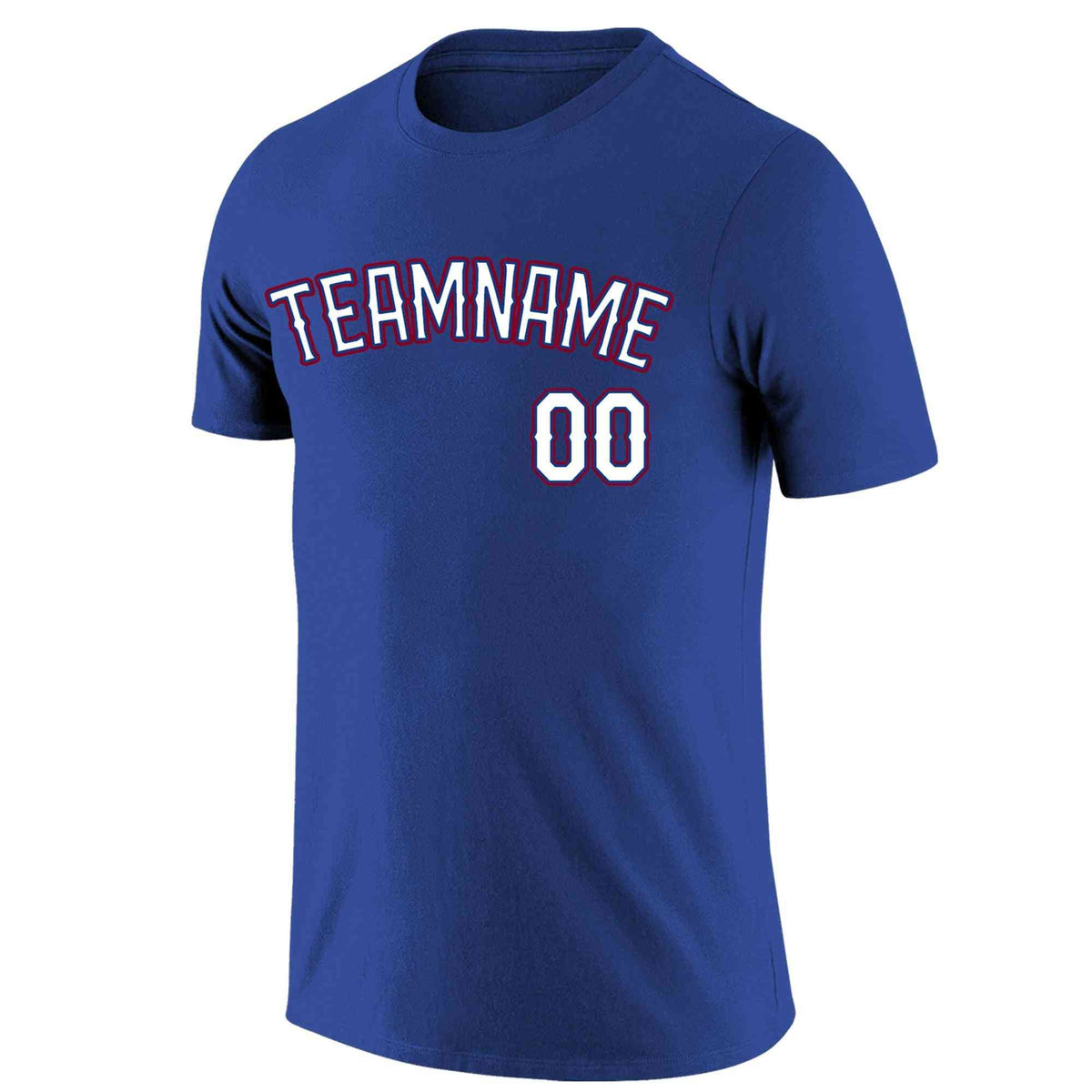 Custom Royal White-Red Classic Style Crew neck T-Shirts Full Sublimated | KXKSHOP