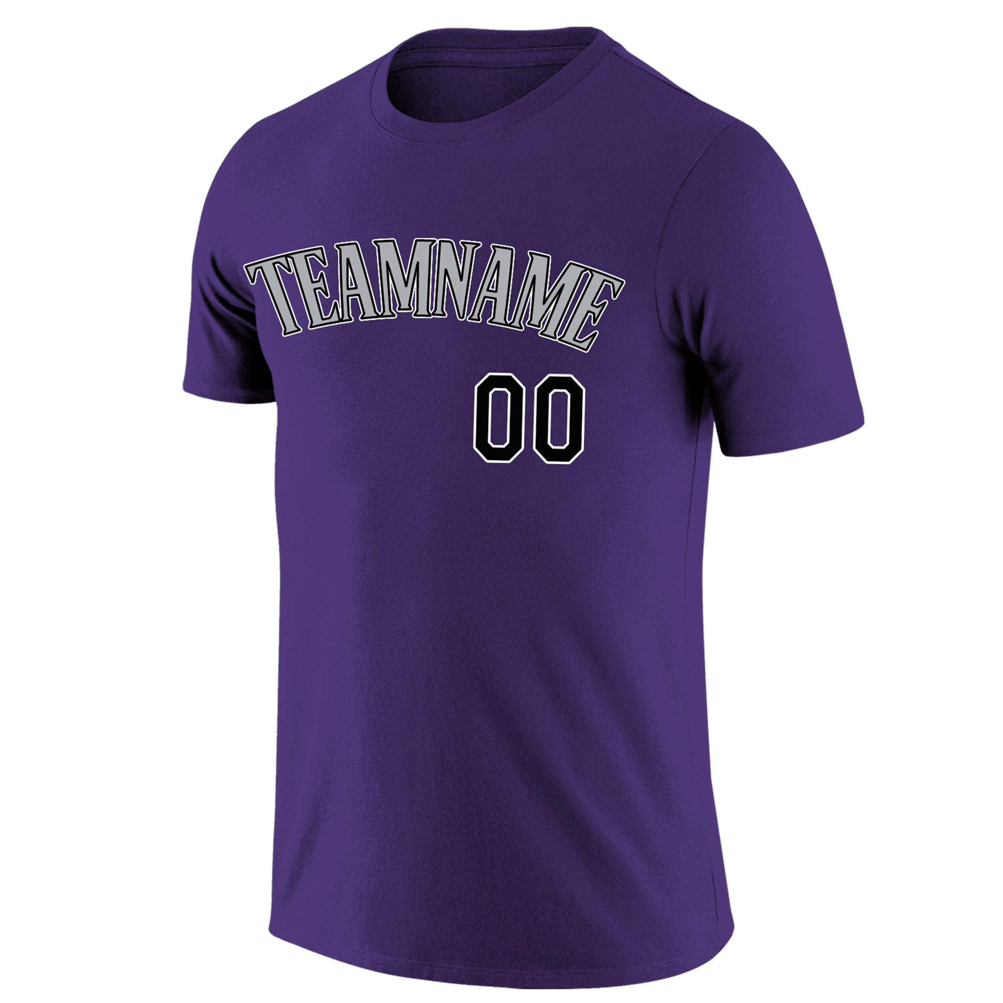 Custom Purple Gray-Black Classic Style Crew neck T-Shirts Full Sublimated | KXKSHOP