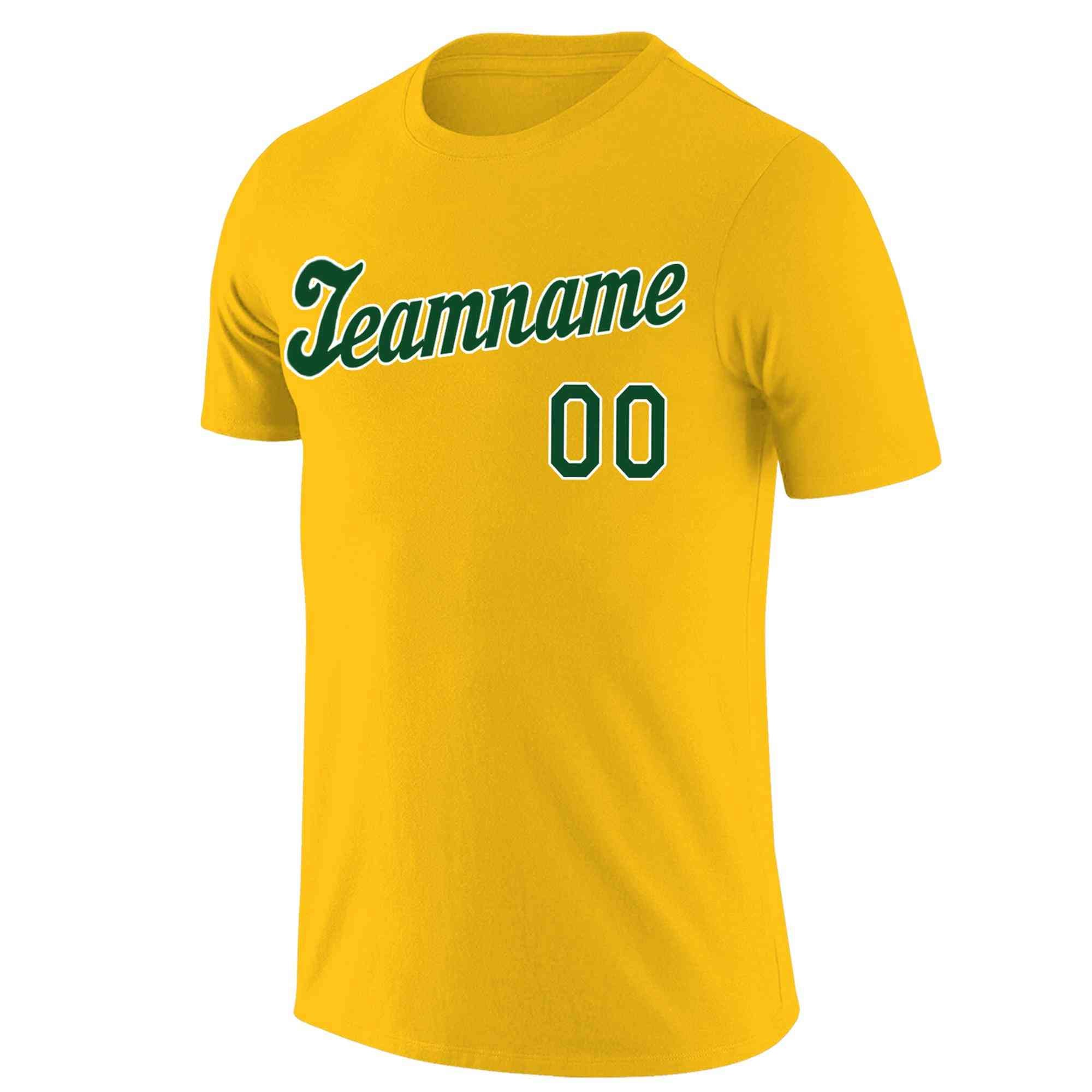 Custom Yellow Green-White Classic Style Crew neck T-Shirts Full Sublimated | KXKSHOP