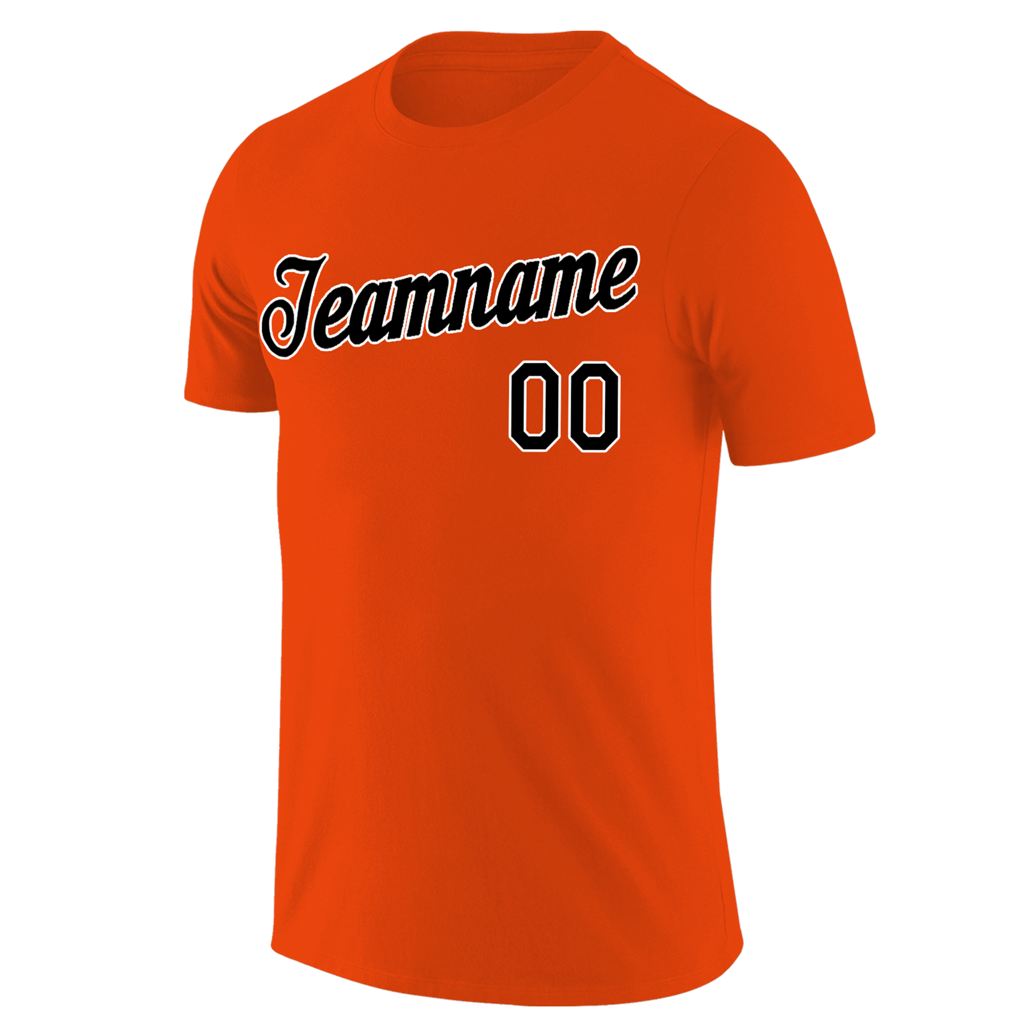 Custom Orange Black-White Classic Style Crew neck T-Shirts Full Sublimated | KXKSHOP