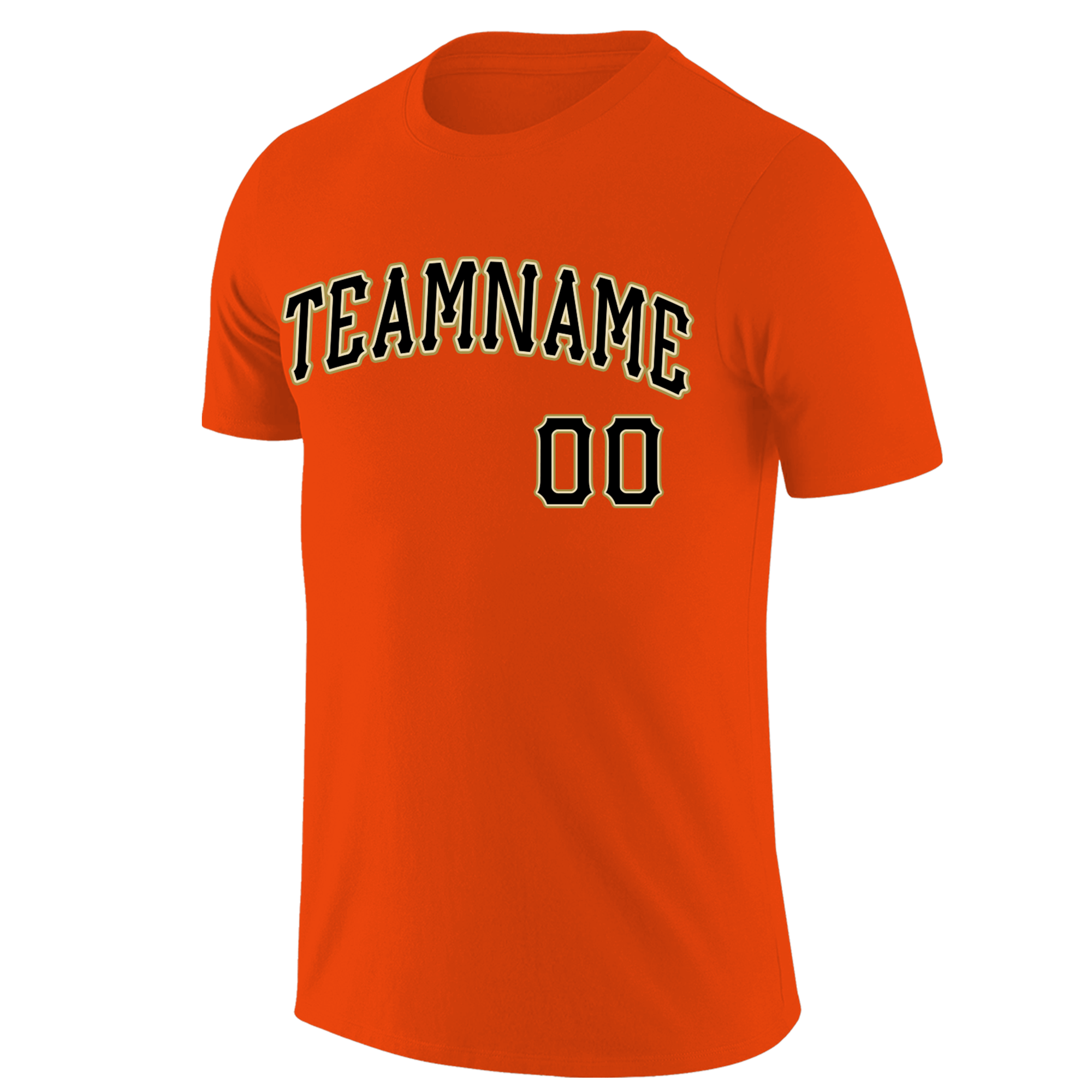 Custom Orange Black-Khaki Classic Style Crew neck T-Shirts Full Sublimated | KXKSHOP