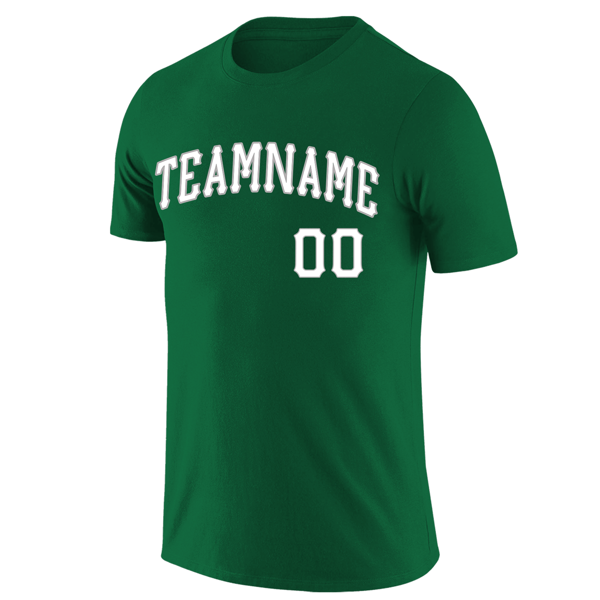 Custom Kelly Green White Classic Style Crew neck T-Shirts Full Sublimated | KXKSHOP