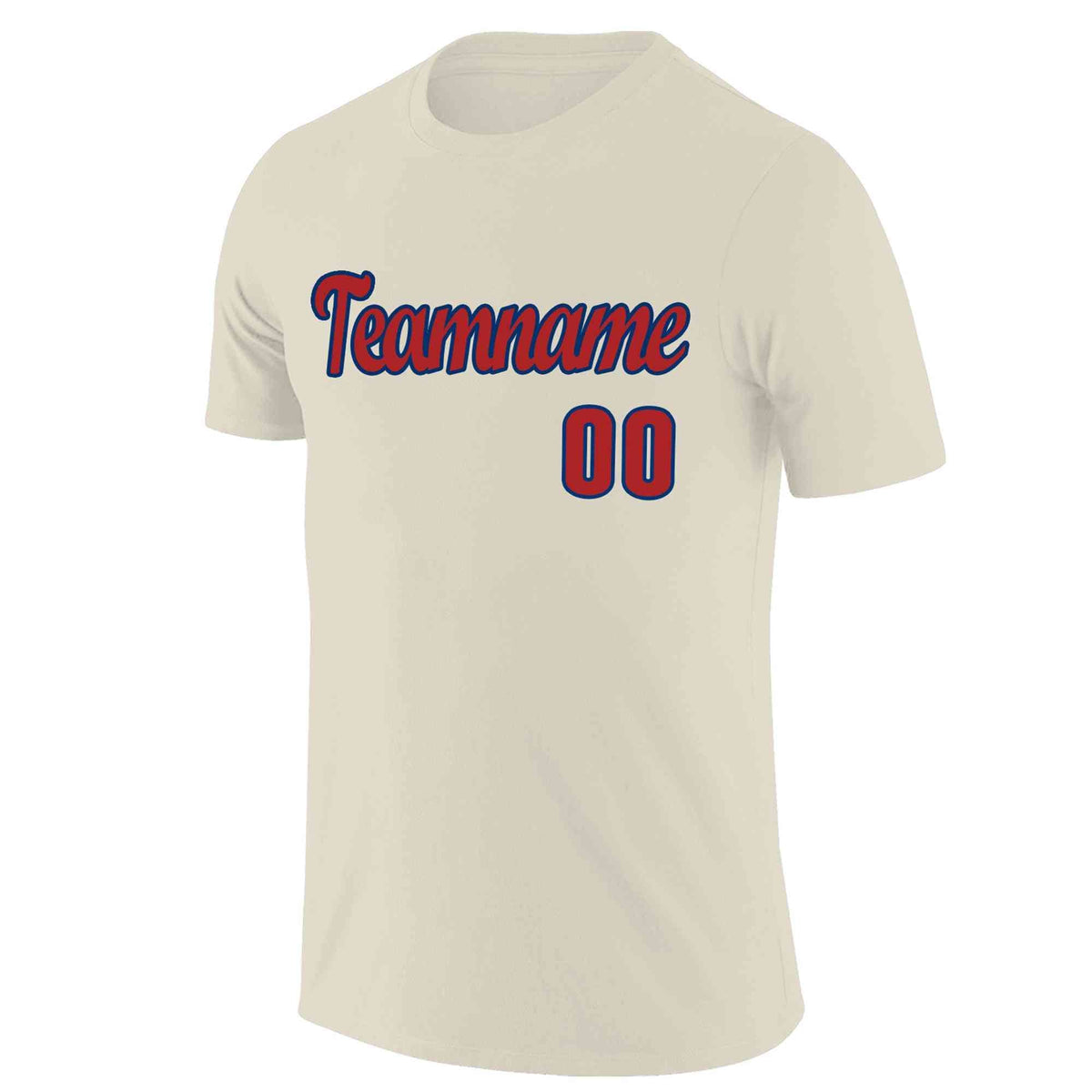 Custom Cream Red-Royal Classic Style Crew neck T-Shirts Full Sublimated | KXKSHOP