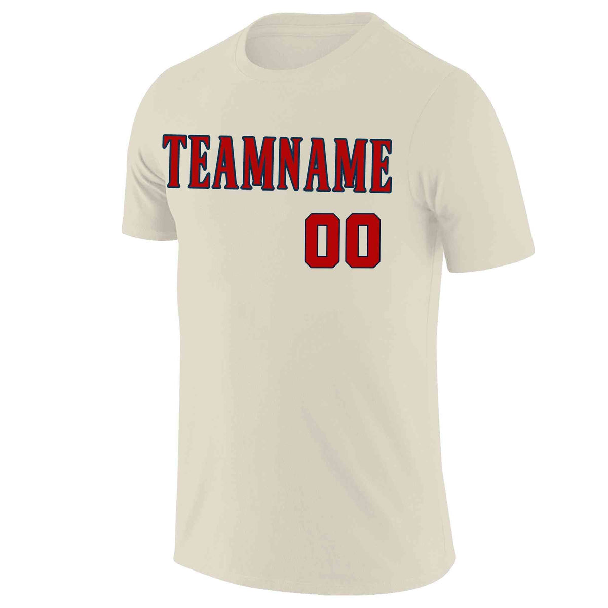 Custom Cream Red-Navy Classic Style Crew neck T-Shirts Full Sublimated | KXKSHOP