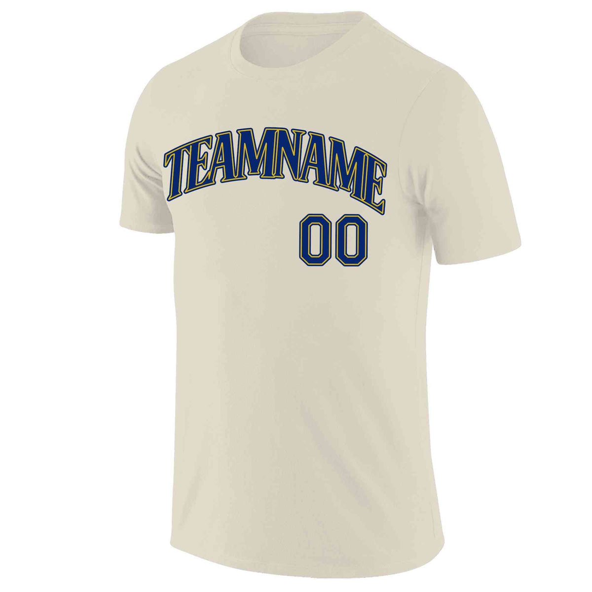 Custom Cream Royal-Yellow Classic Style Crew neck T-Shirts Full Sublimated | KXKSHOP