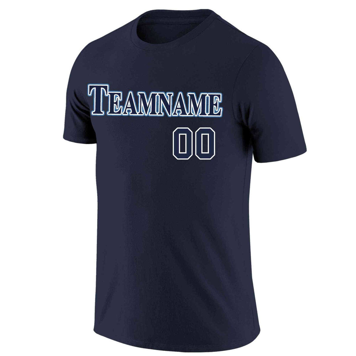 Custom Navy Navy-White Classic Style Crew neck T-Shirts Full Sublimated | KXKSHOP