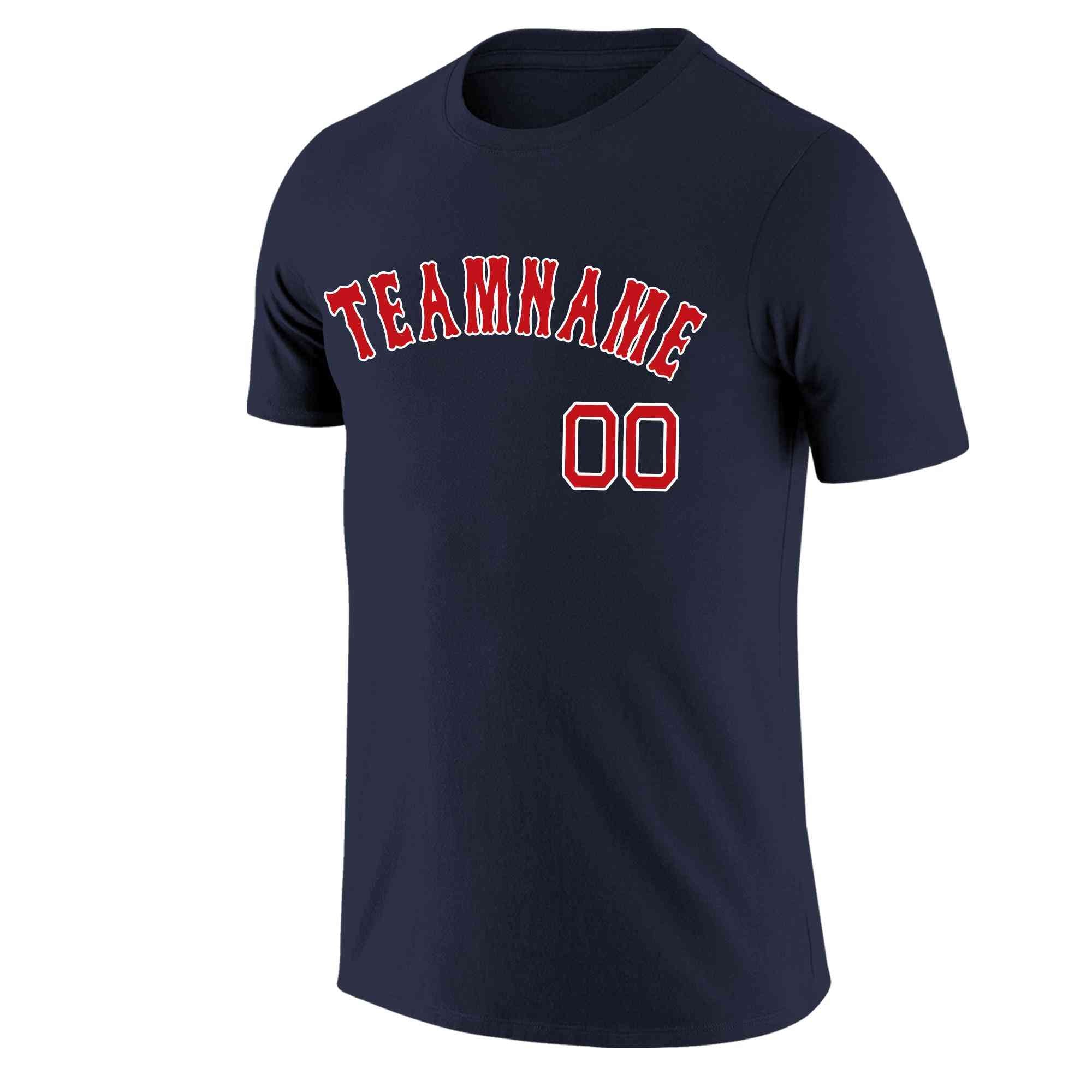 Custom Navy Red-White Classic Style Crew neck T-Shirts Full Sublimated | KXKSHOP