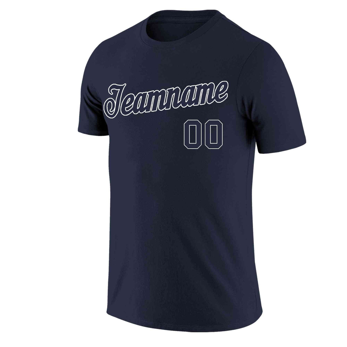 Custom Navy White Classic Style Crew neck T-Shirts Full Sublimated | KXKSHOP