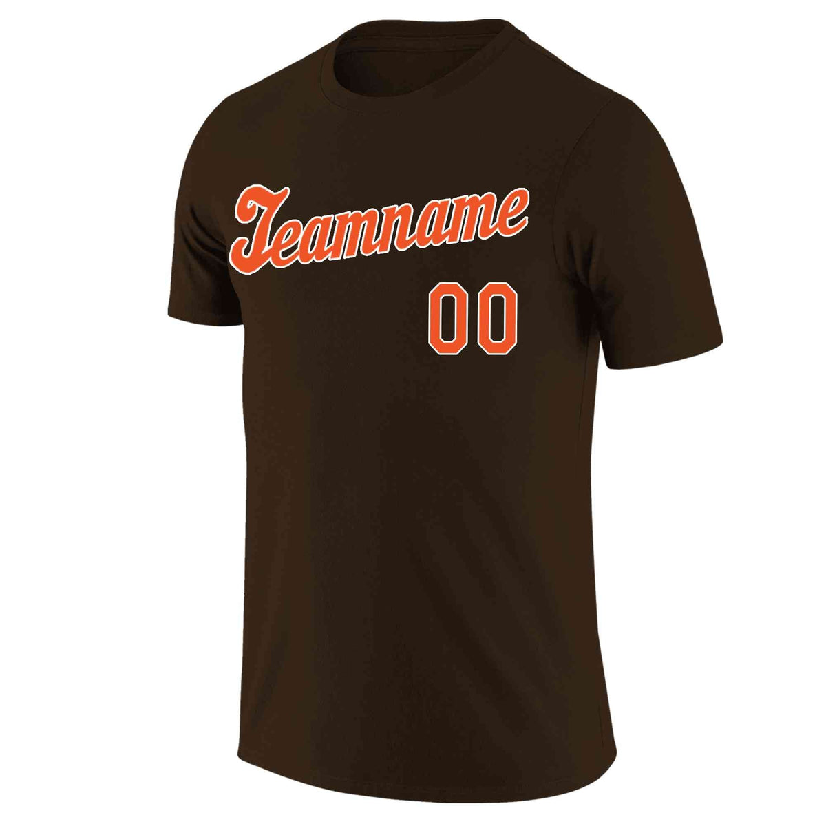 Custom Brown Orange-White Classic Style Crew neck T-Shirts Full Sublimated | KXKSHOP