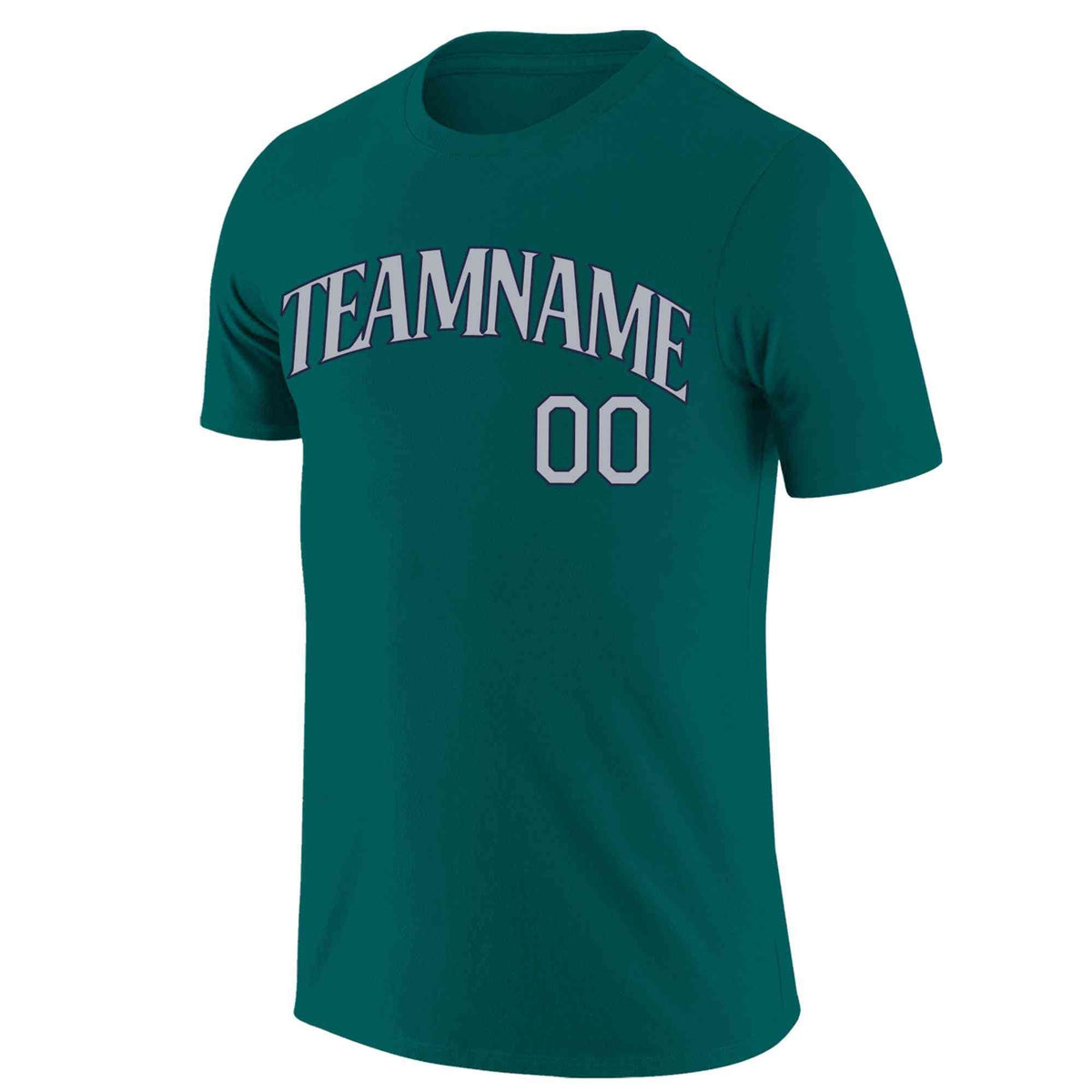 Custom Aqua Gray-Navy Classic Style Crew neck T-Shirts Full Sublimated | KXKSHOP