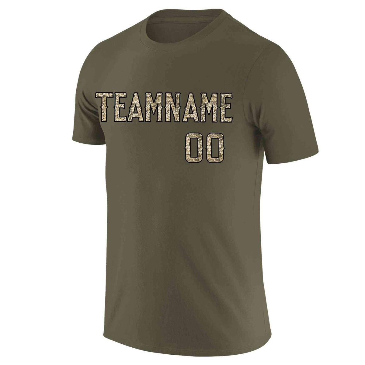 Custom Olive camo Classic Style Crew neck T-Shirts Full Sublimated | KXKSHOP