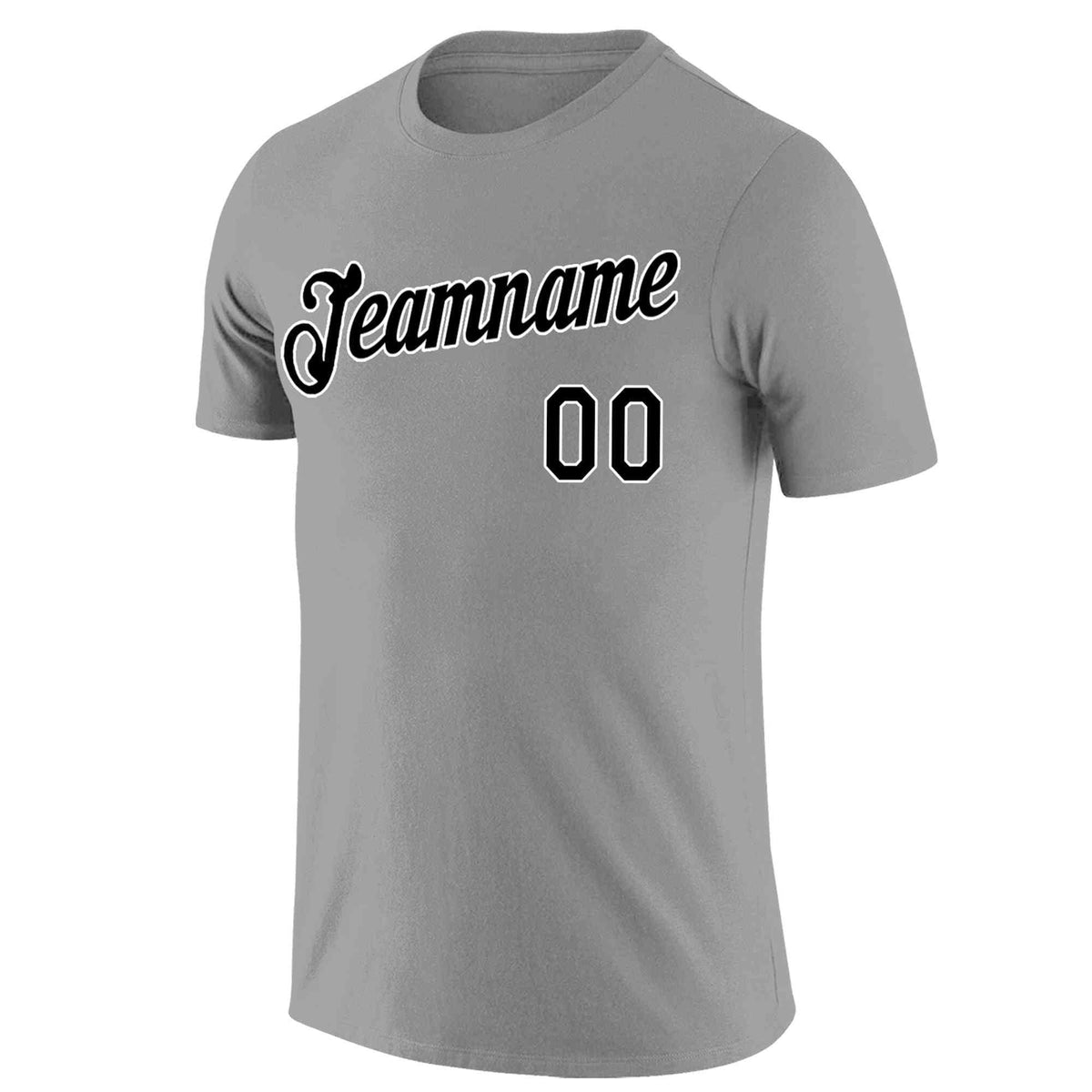 Custom Gray Black-White Classic Style Crew neck T-Shirts Full Sublimated | KXKSHOP