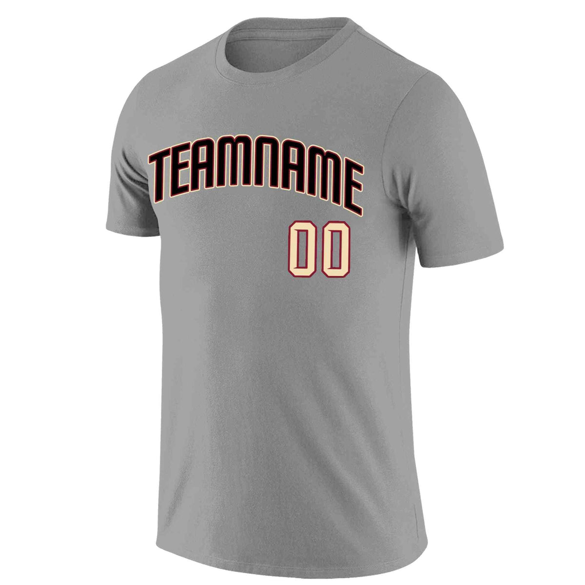 Custom Gray Black-Red Classic Style Crew neck T-Shirts Full Sublimated | KXKSHOP