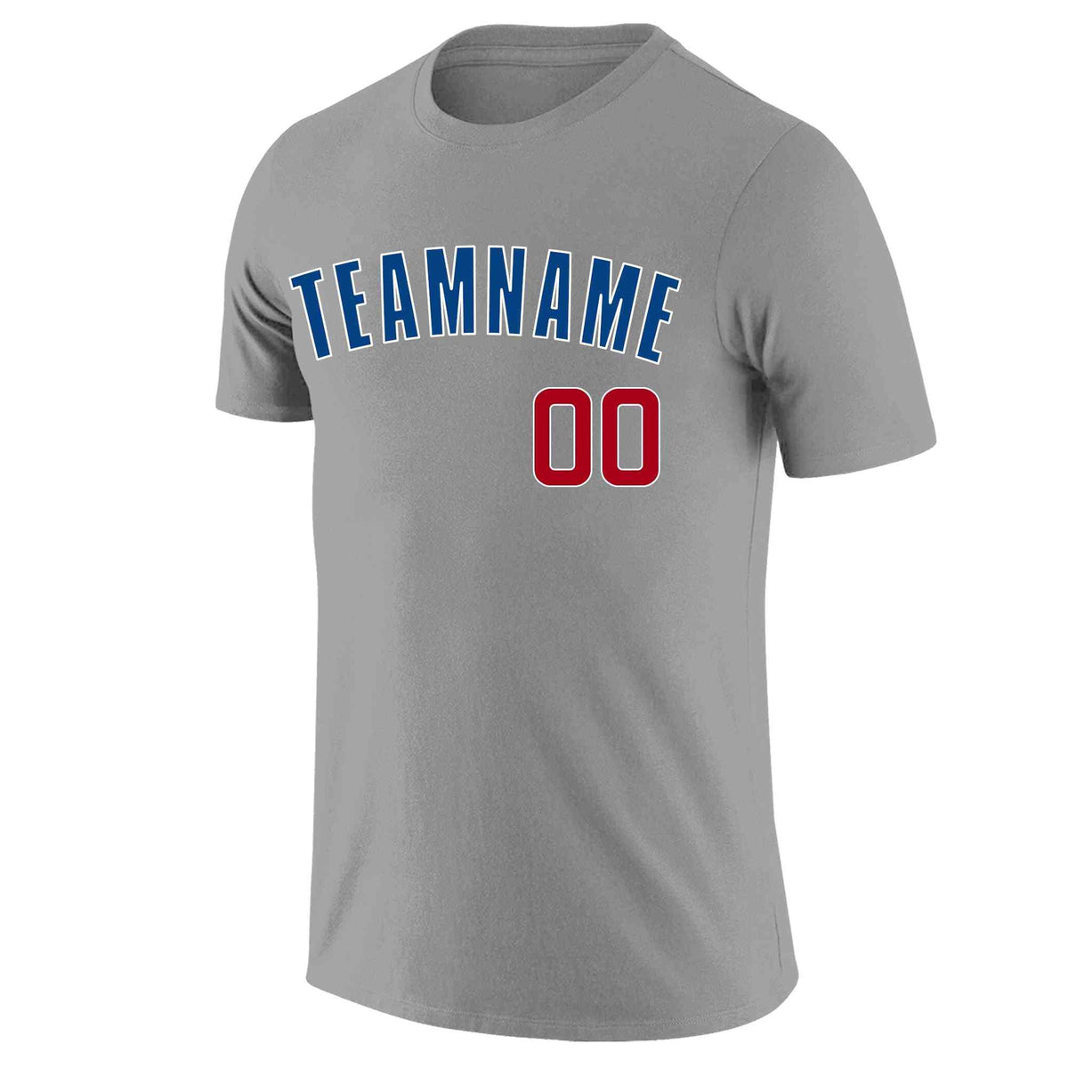 Custom Gray Royal-White Classic Style Crew neck T-Shirts Full Sublimated | KXKSHOP