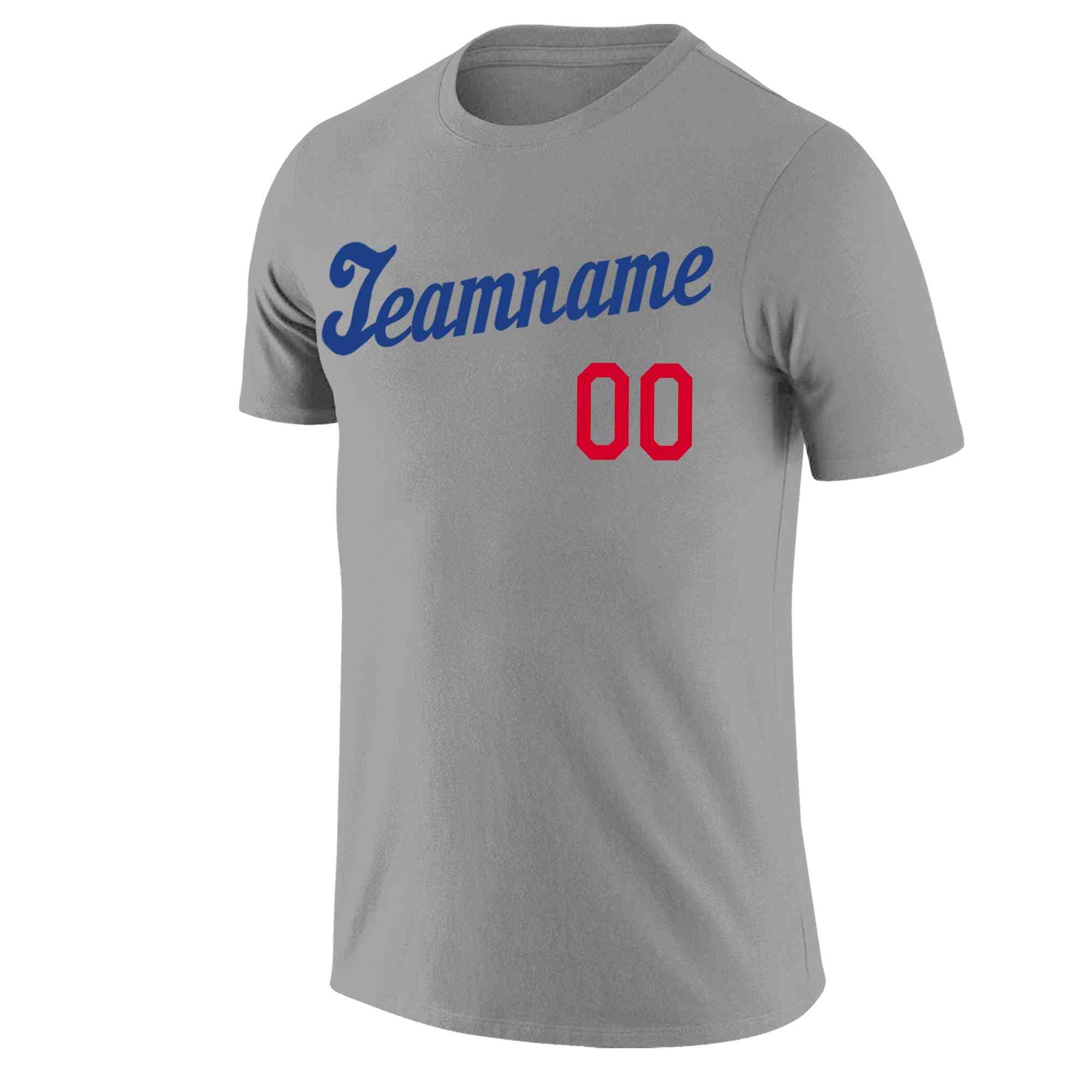 Custom Gray Navy Classic Style Crew neck T-Shirts Full Sublimated | KXKSHOP