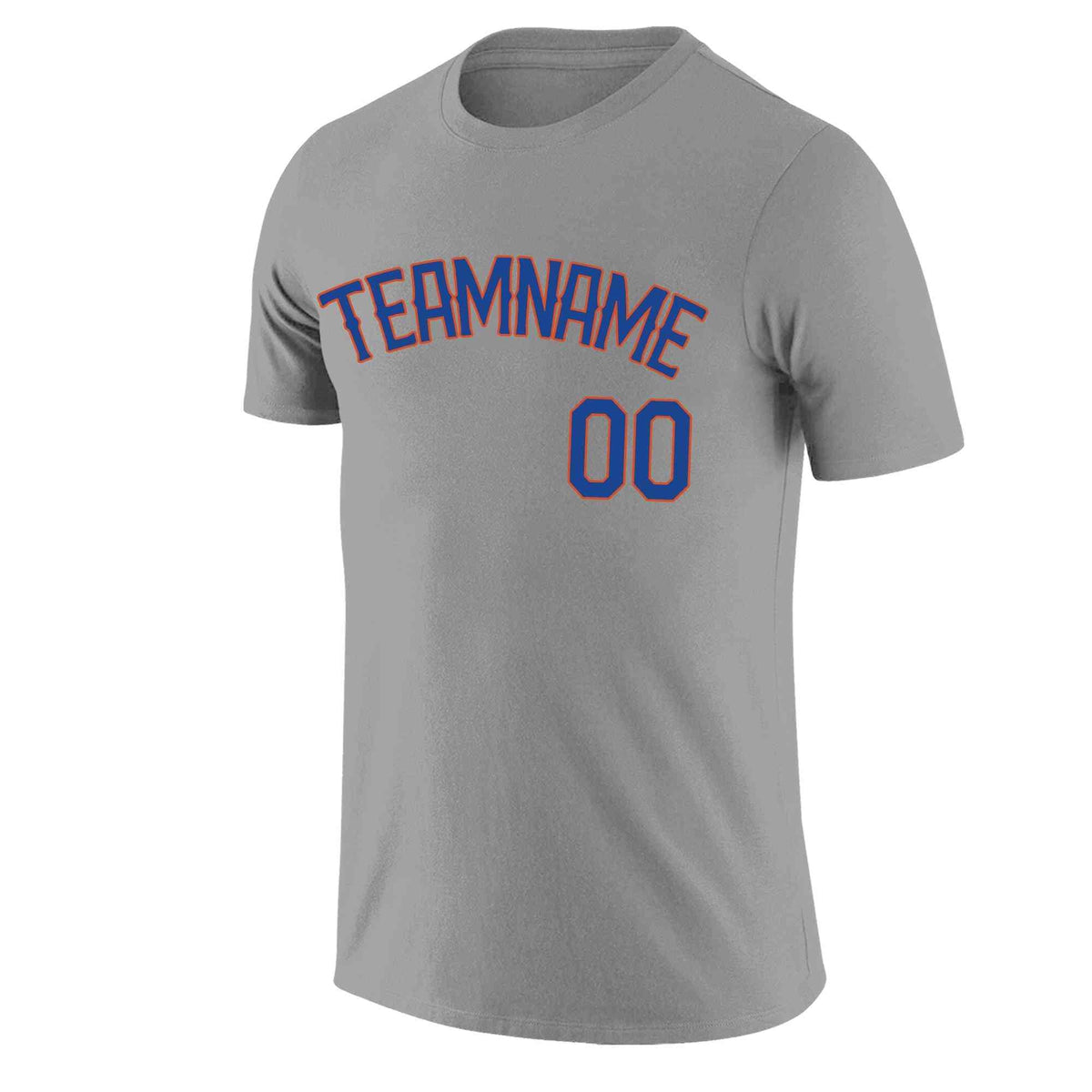Custom Gray Royal-Orange Classic Style Crew neck T-Shirts Full Sublimated | KXKSHOP