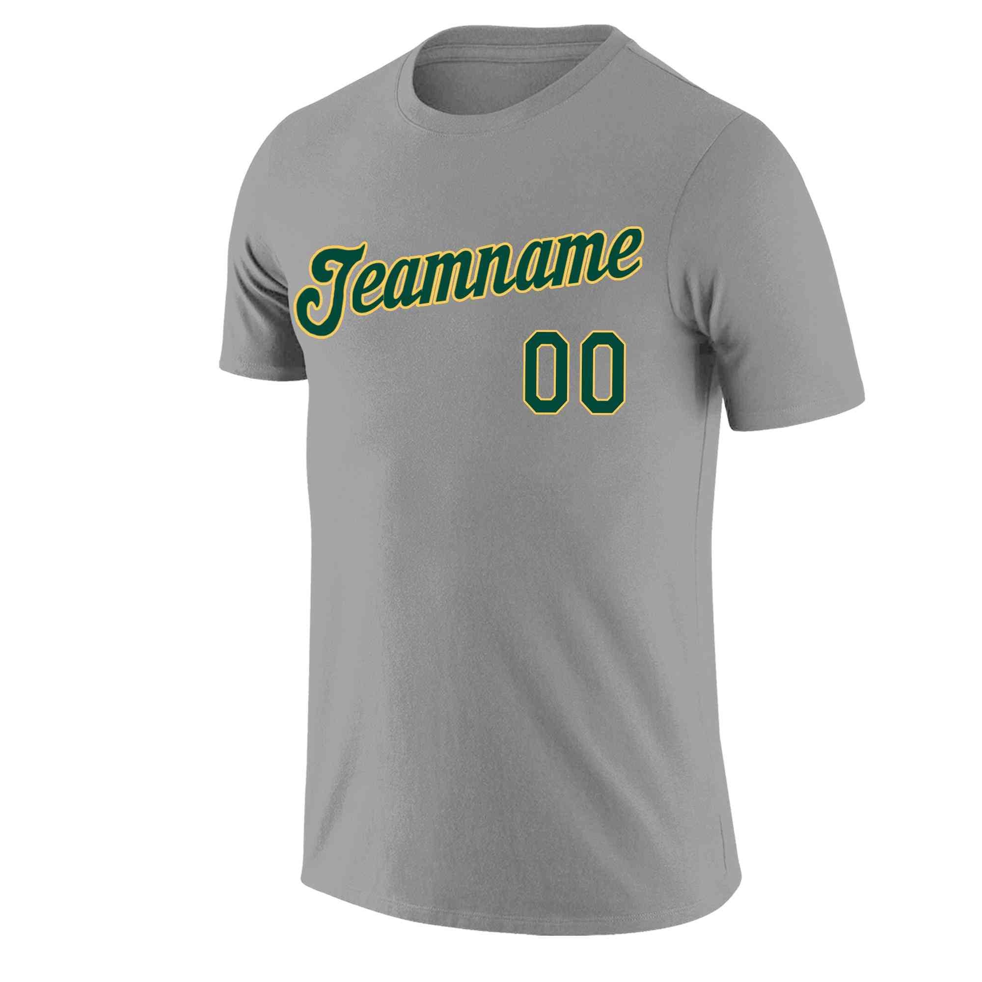 Custom Gray Green-Yellow Classic Style Crew neck T-Shirts Full Sublimated | KXKSHOP