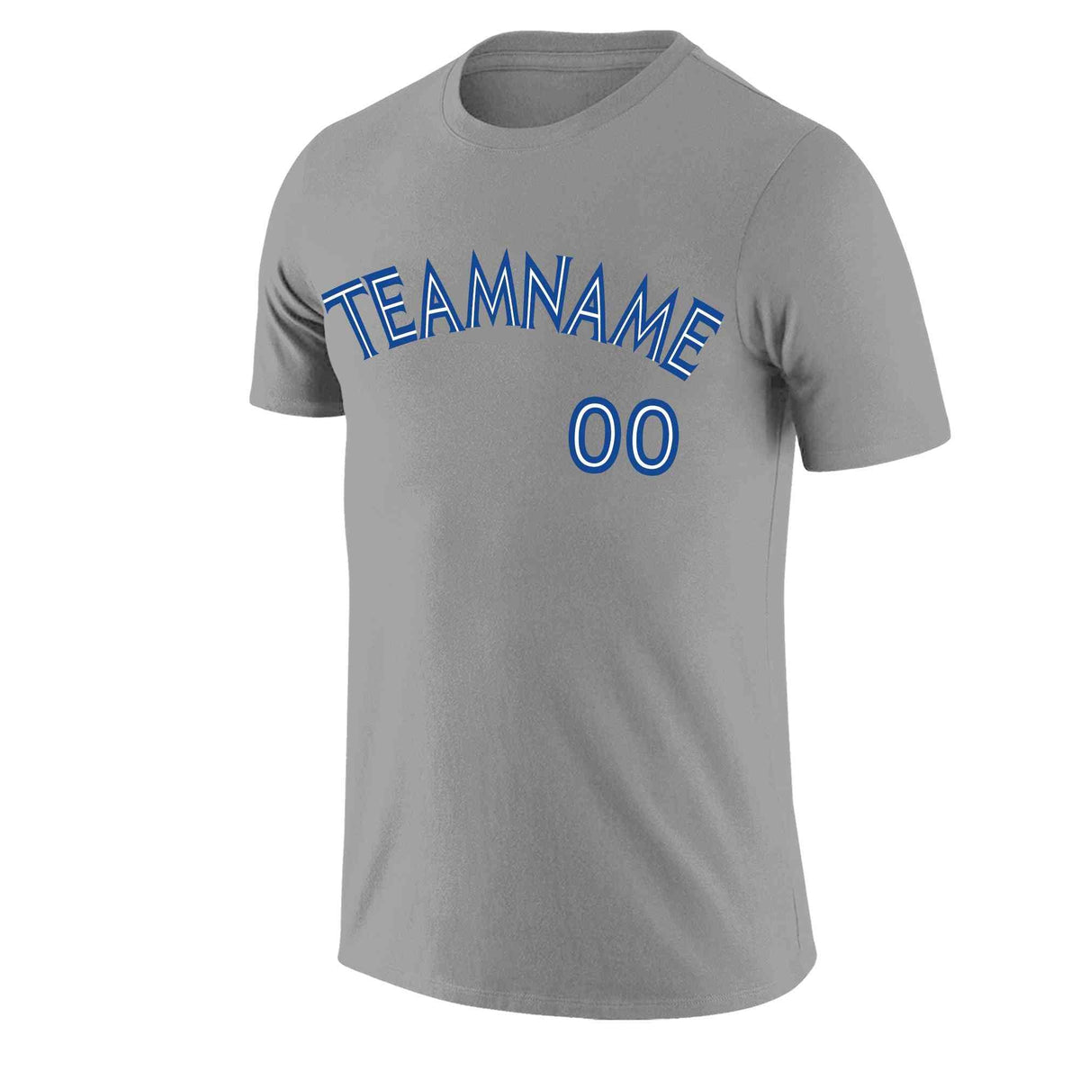 Custom Gray White-Royal Classic Style Crew neck T-Shirts Full Sublimated | KXKSHOP