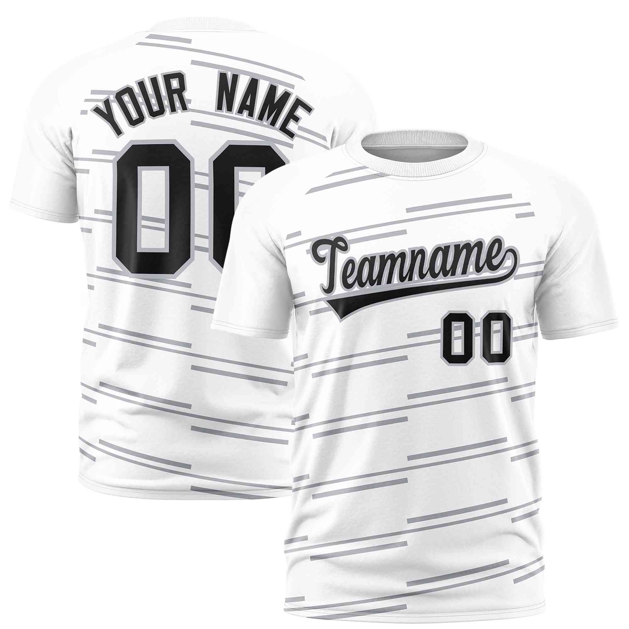 Custom White Gray Personalized Slanting Line Graffiti Pattern Performance T-Shirt | KXKSHOP
